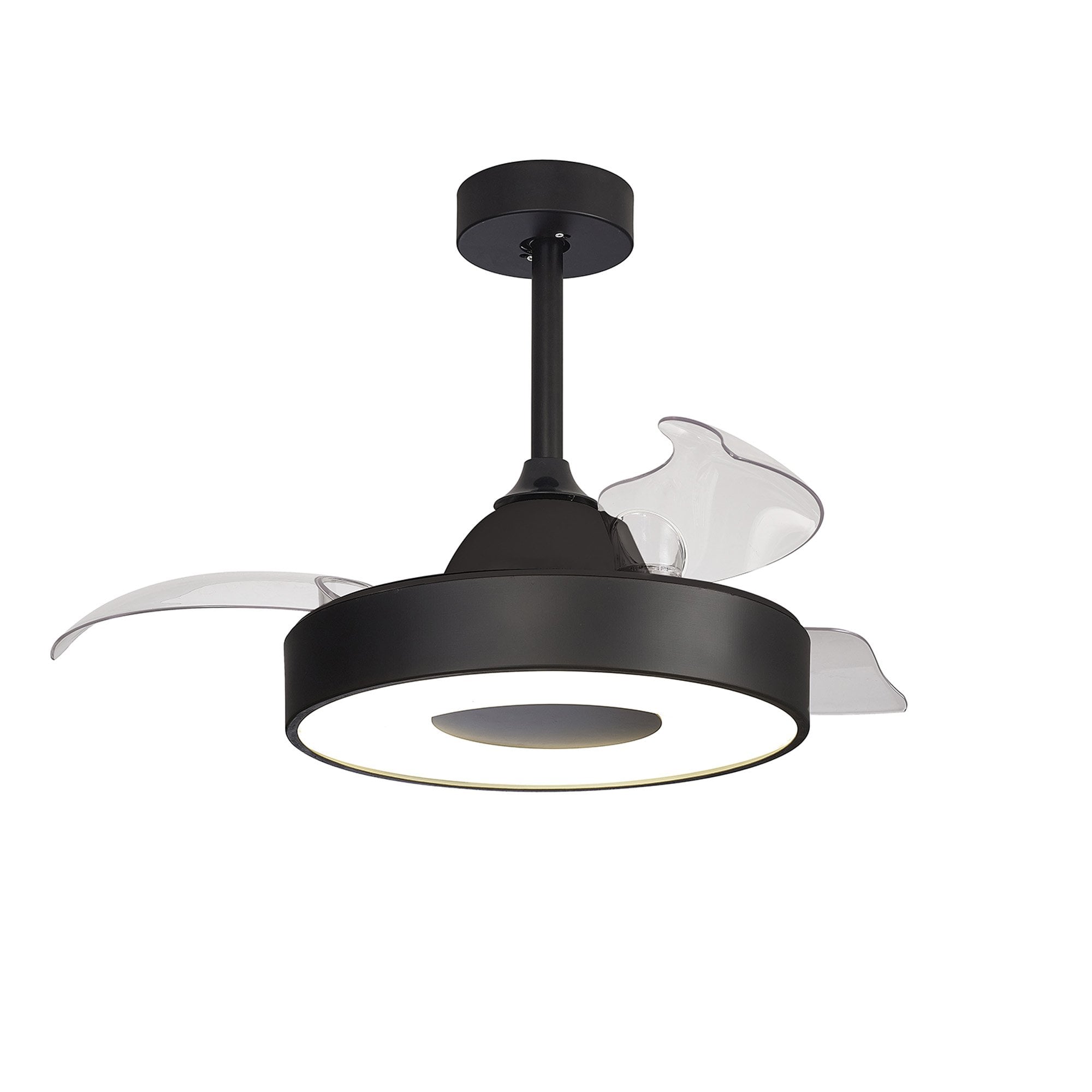 Mantra Coin Mini 45W LED Dimmable Ceiling Light & Fan, Remote & APP Control, LED Black