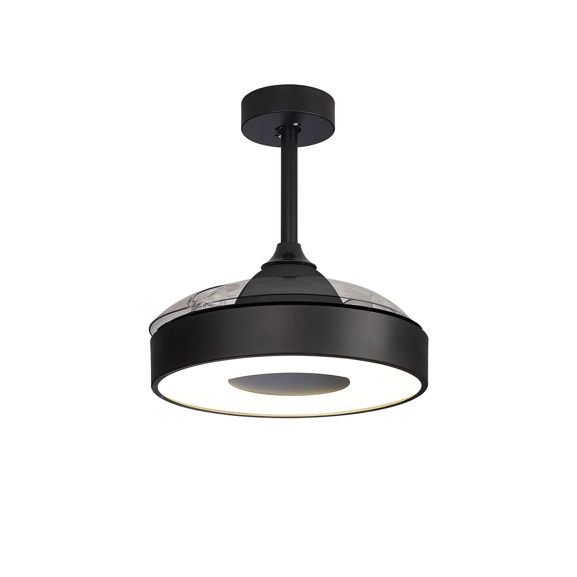 Mantra Coin Mini 45W LED Dimmable Ceiling Light & Fan, Remote & APP Control, LED Black