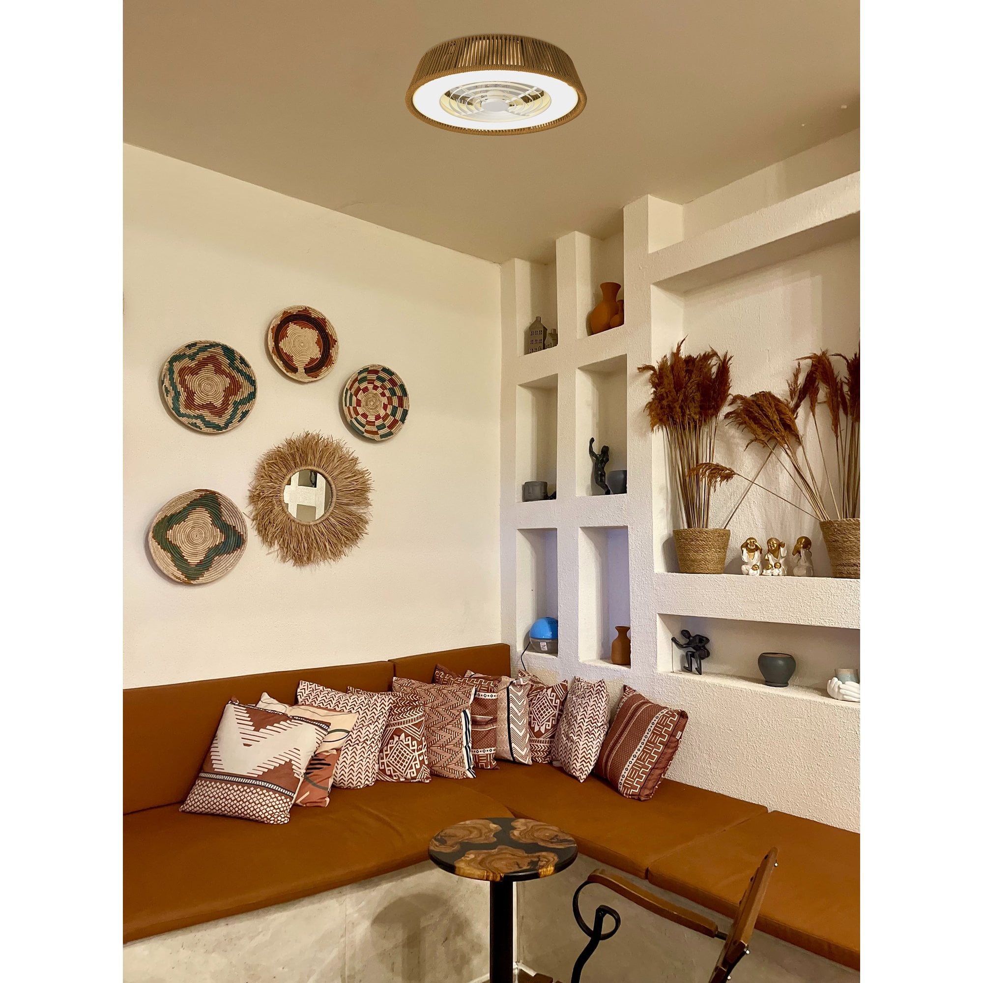 Mantra Polinesia Nautica 70W LED Dimmable Ceiling Light & Fan, Remote Controlled, Beige Oscu