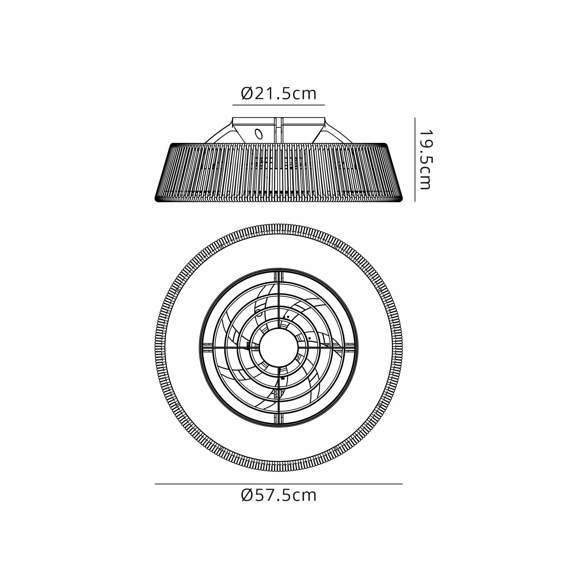 Mantra Polinesia Nautica Mini 55W LED Dimmable Ceiling Light & Fan, Remote Controlled, Beige Oscu