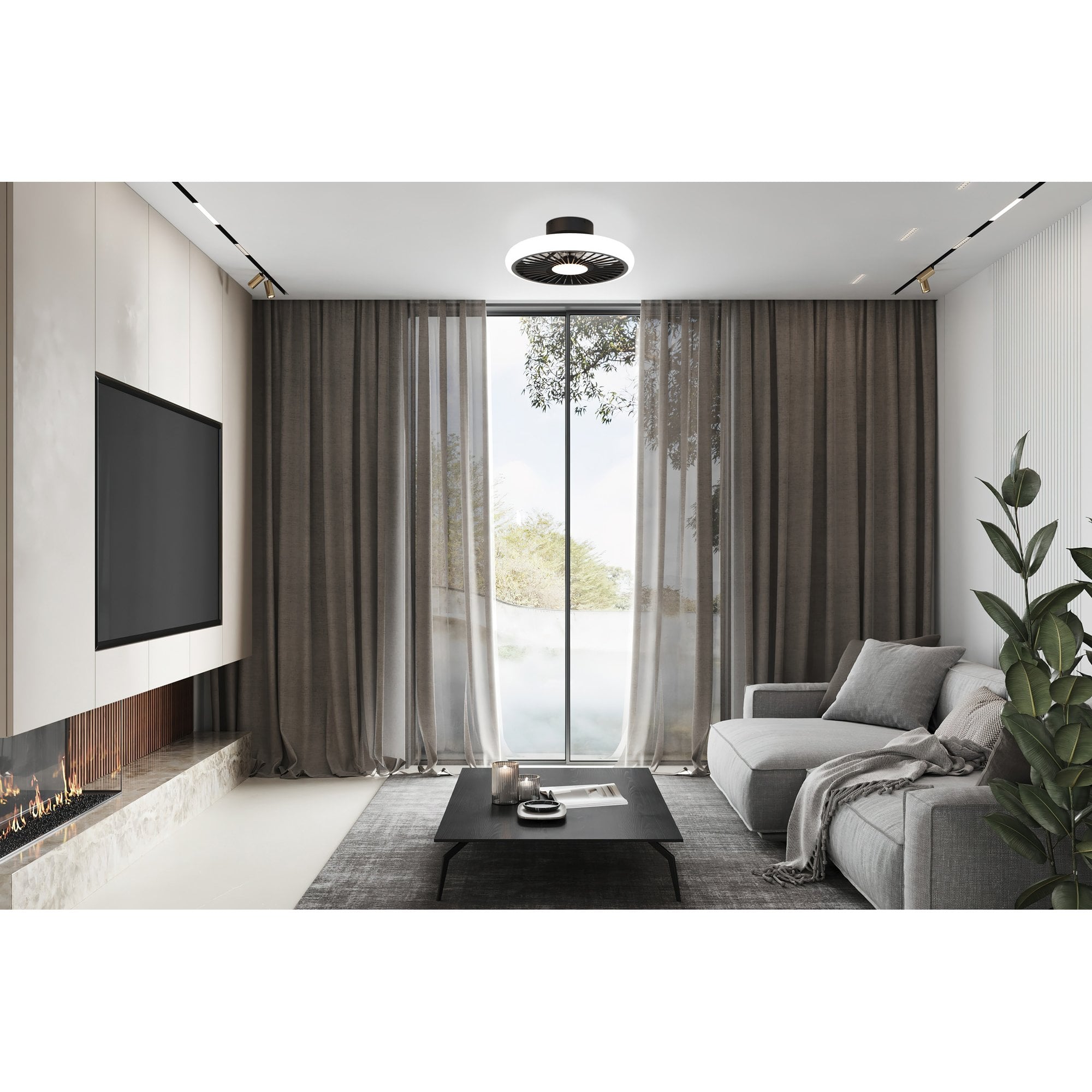 Mantra Turbo 55W LED Dimmable Ceiling Light & Fan, Remote Controlled, White