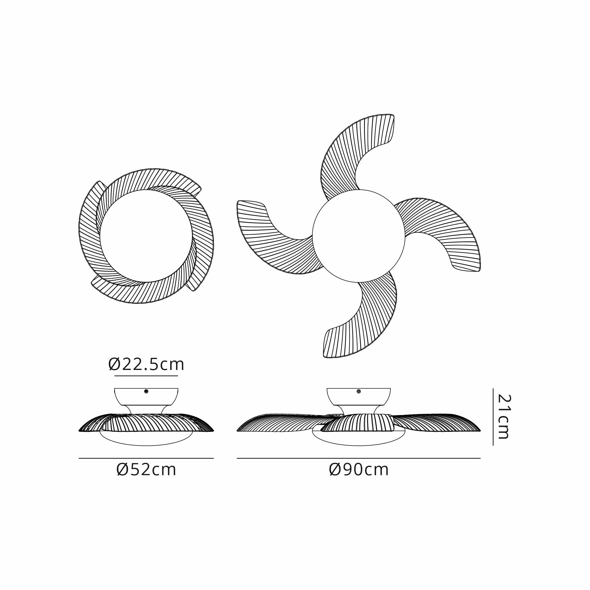 Mantra Aloha 45W LED Dimmable Ceiling Light & Fan, Remote Controlled, White