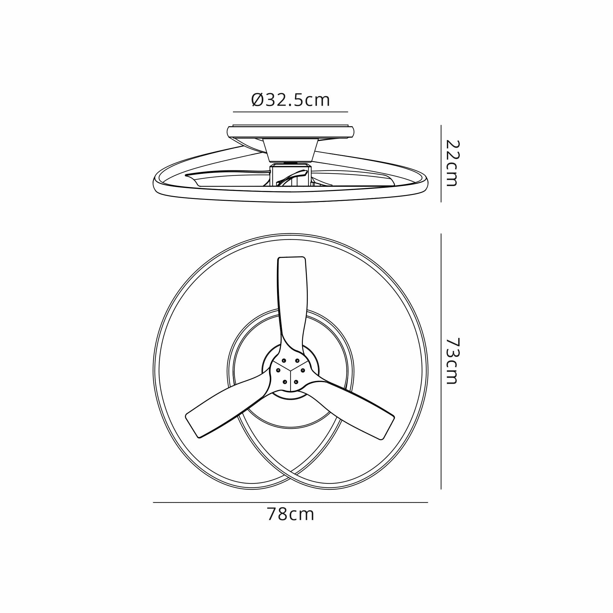 Mantra Ocean 60W LED Dimmable Ceiling Light & Fan, Remote Controlled, Black