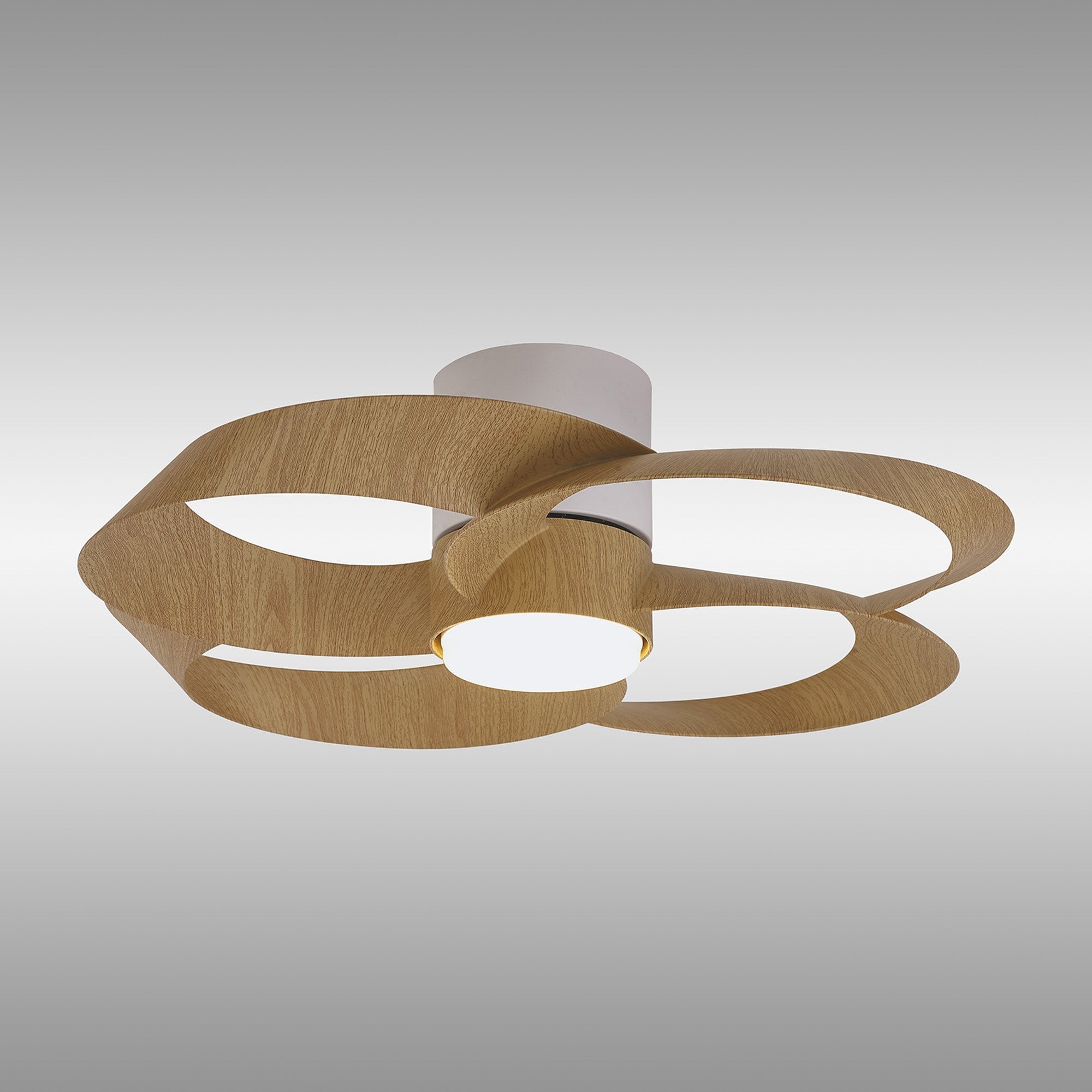 Mantra Rose 24W LED Dimmable Ceiling Light & Fan, Remote Controlled, - White, Wood