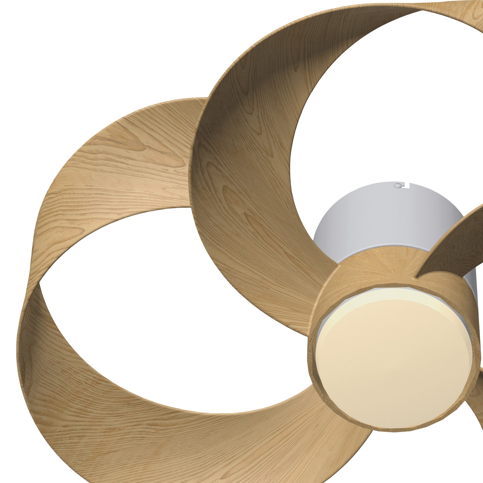 Mantra Rose 24W LED Dimmable Ceiling Light & Fan, Remote Controlled, - White, Wood