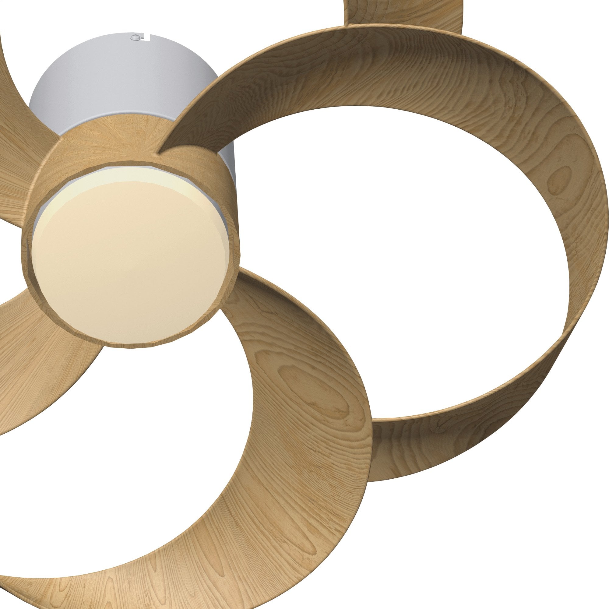 Mantra Rose 24W LED Dimmable Ceiling Light & Fan, Remote Controlled, - White, Wood