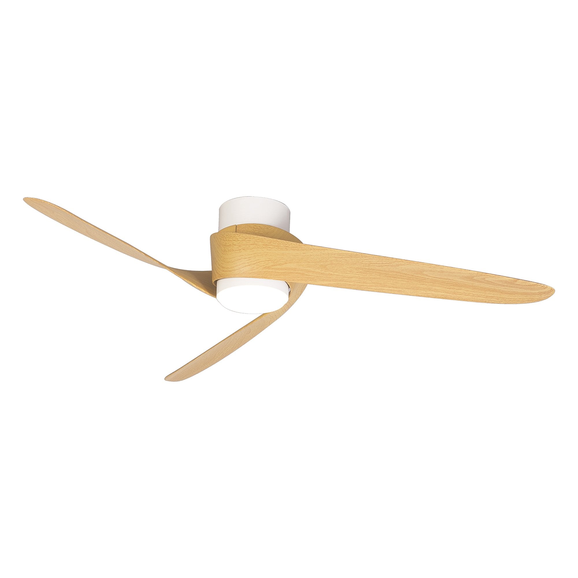 Mantra Groenland 24W LED Dimmable Ceiling Light With Built-In 30W DC Fan, 2700-5000K Remote & APP Control - White, Wood