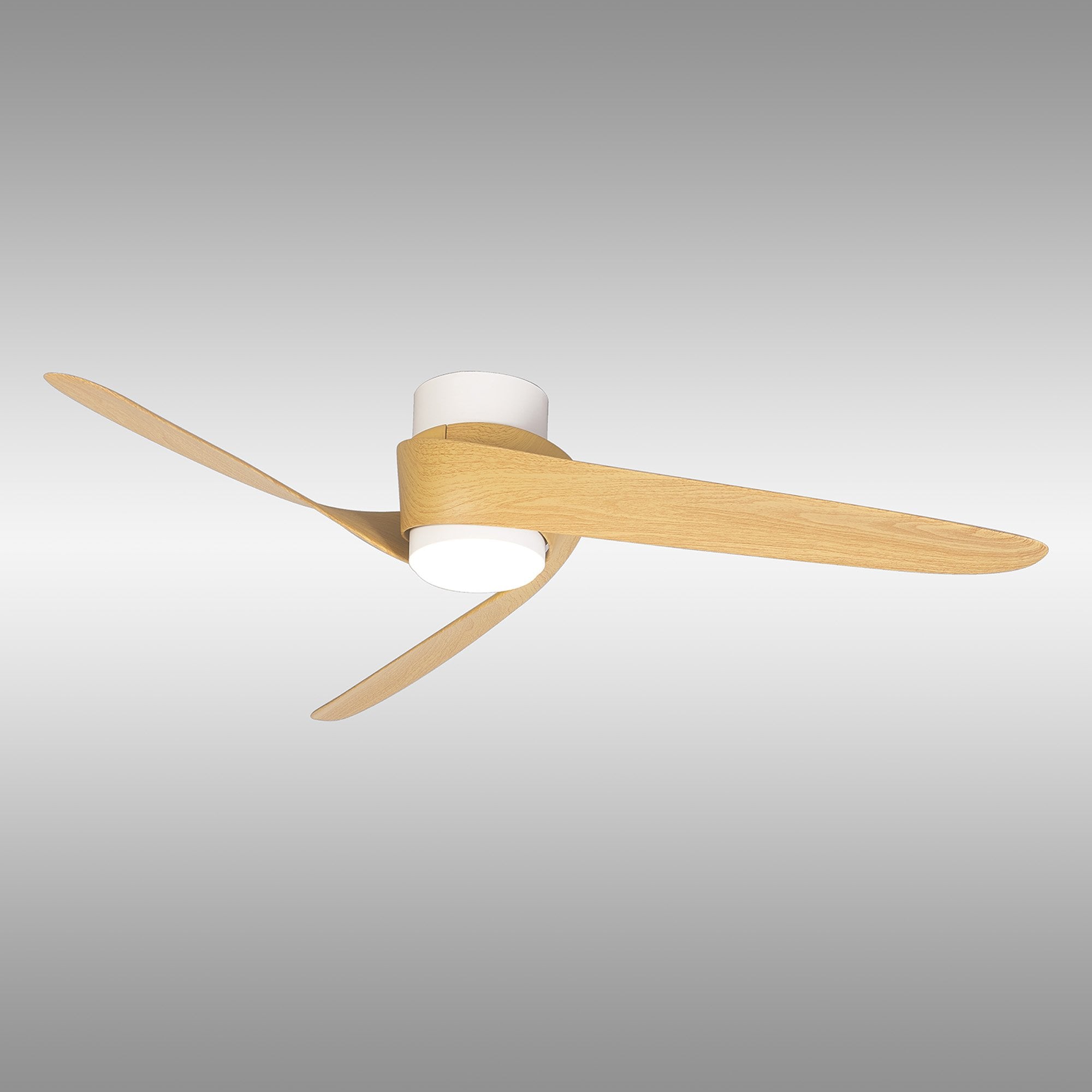 Mantra Groenland 24W LED Dimmable Ceiling Light With Built-In 30W DC Fan, 2700-5000K Remote & APP Control - White, Wood