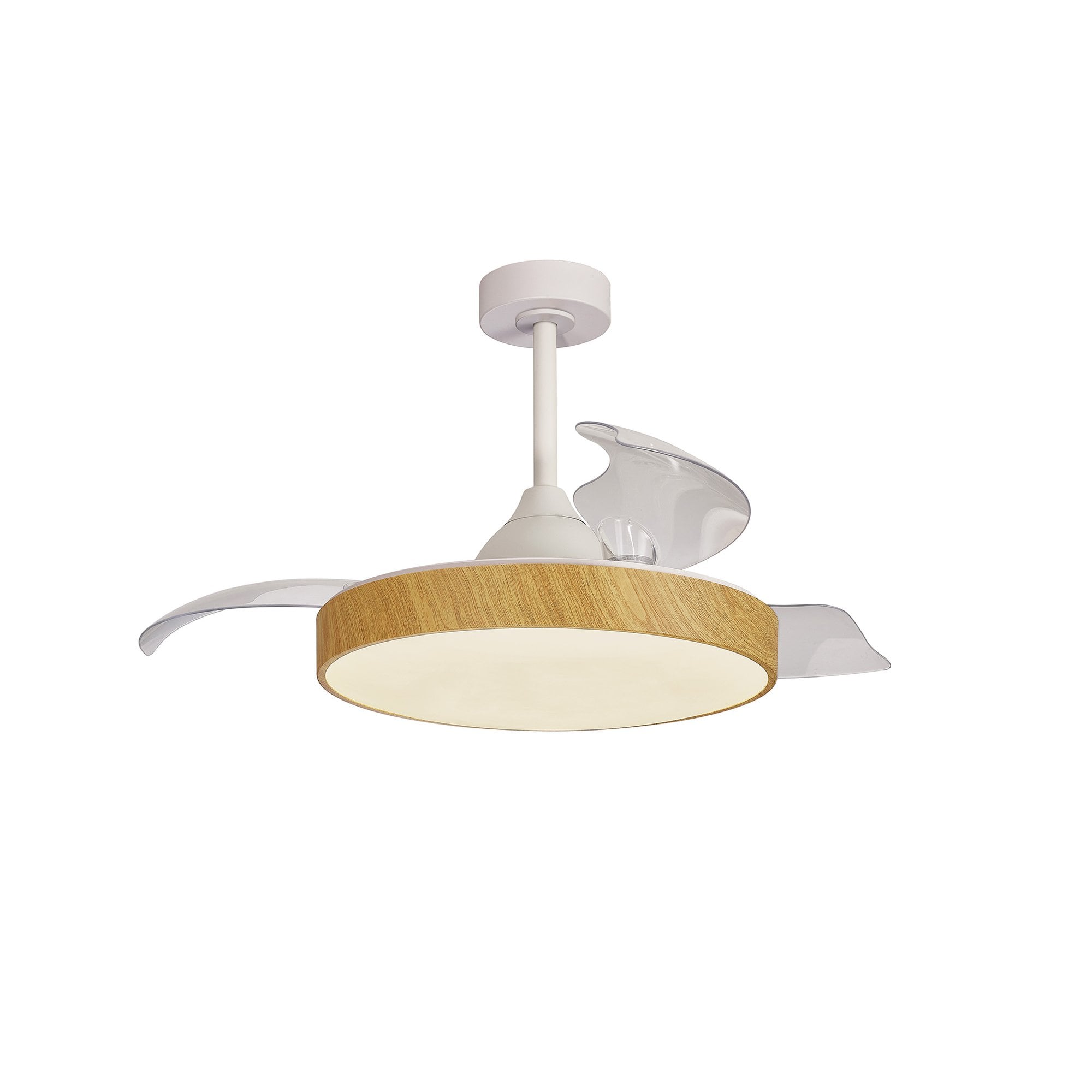 Mantra Alaska 60W LED Dimmable Ceiling Light With Built-In 30W DC Fan, 2700-5000K Remote & APP Control - Wood