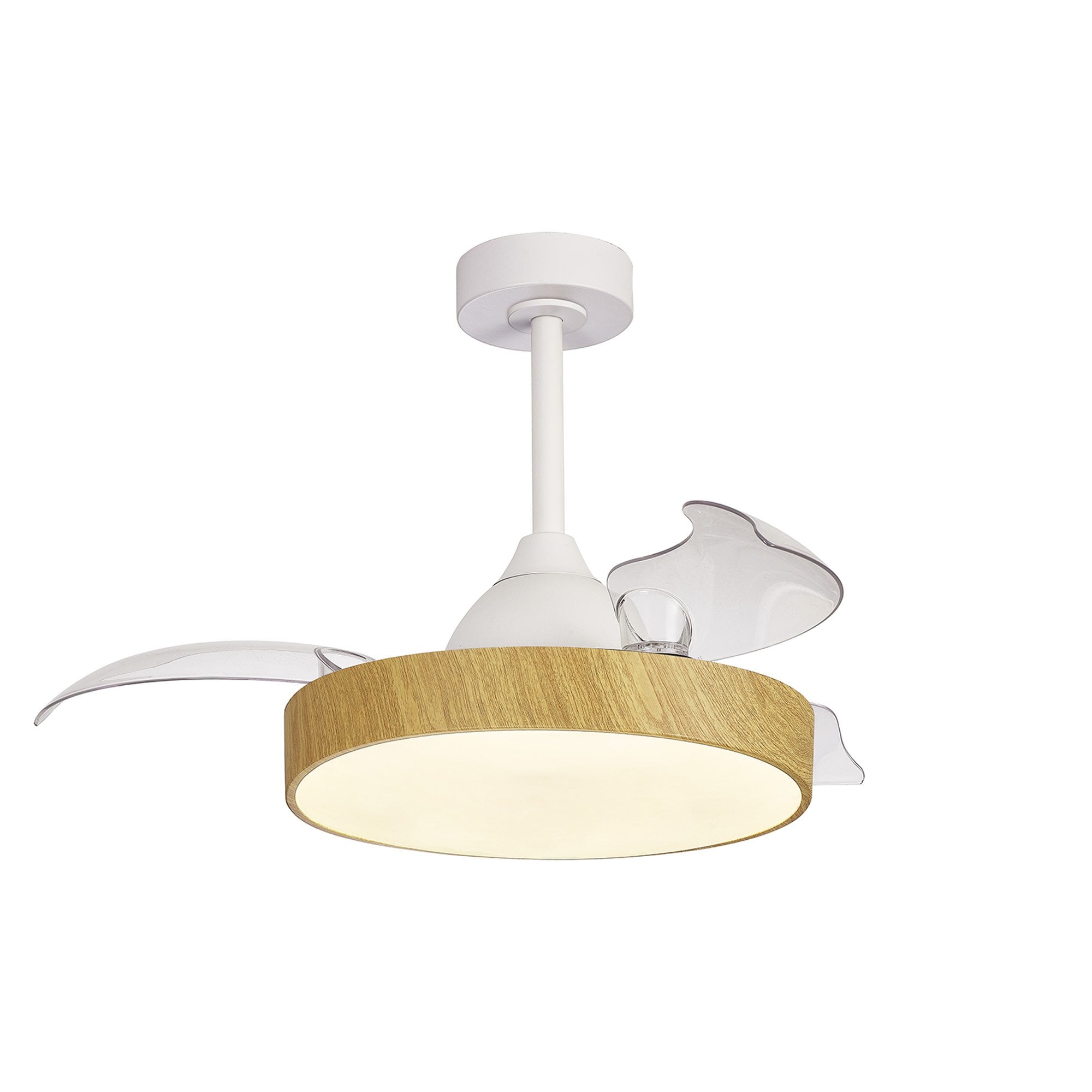 Mantra Alaska 45W LED Dimmable Ceiling Light With Built-In 25W DC Fan, 2700-5000K Remote & APP Control - Wood