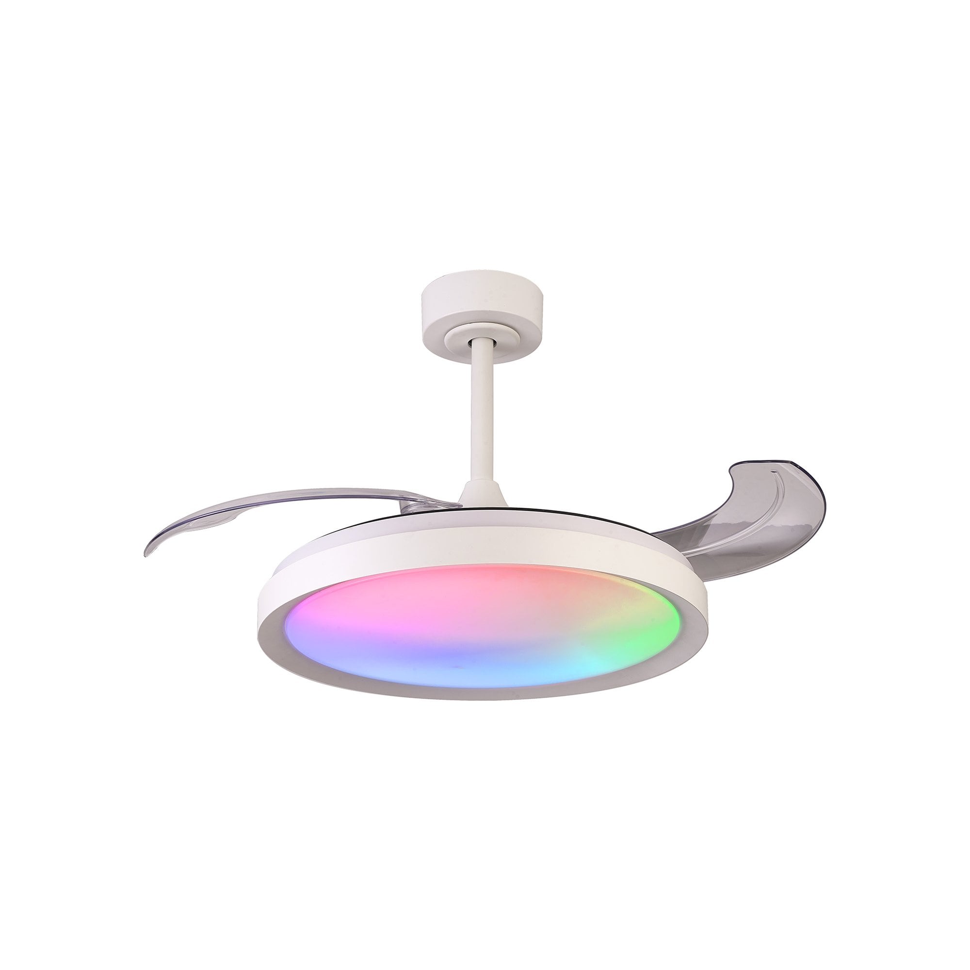 Mantra Siberia 50W LED Dimmable White, RGB Ceiling Light With Built-In 30W DC Fan, 3000-6500K Remote Control - White