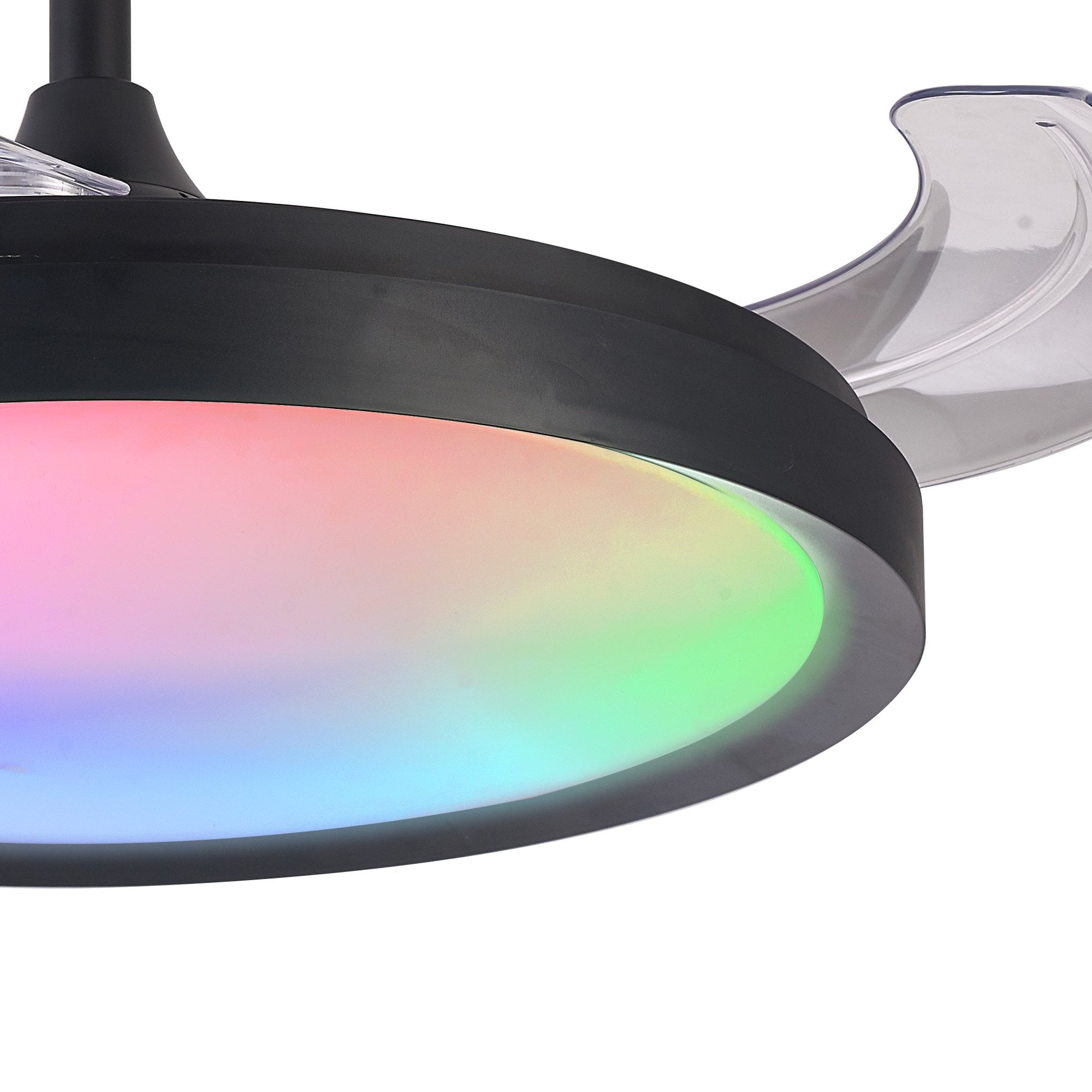 Mantra Siberia 50W LED Dimmable White, RGB Ceiling Light With Built-In 30W DC Fan, 3000-6500K Remote Control - Black