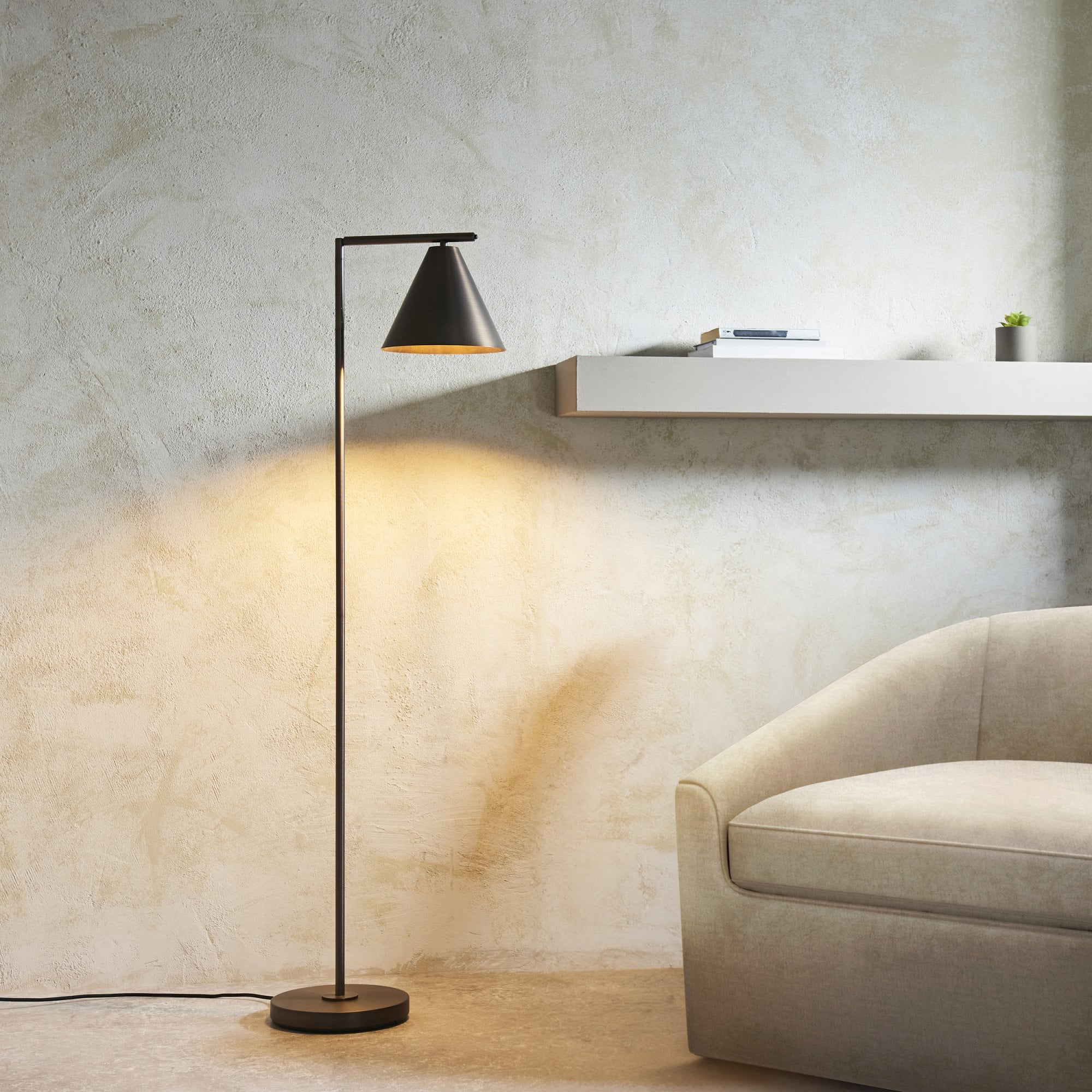 Endon Cape 1 Light Floor - Brushed Antique Bronze