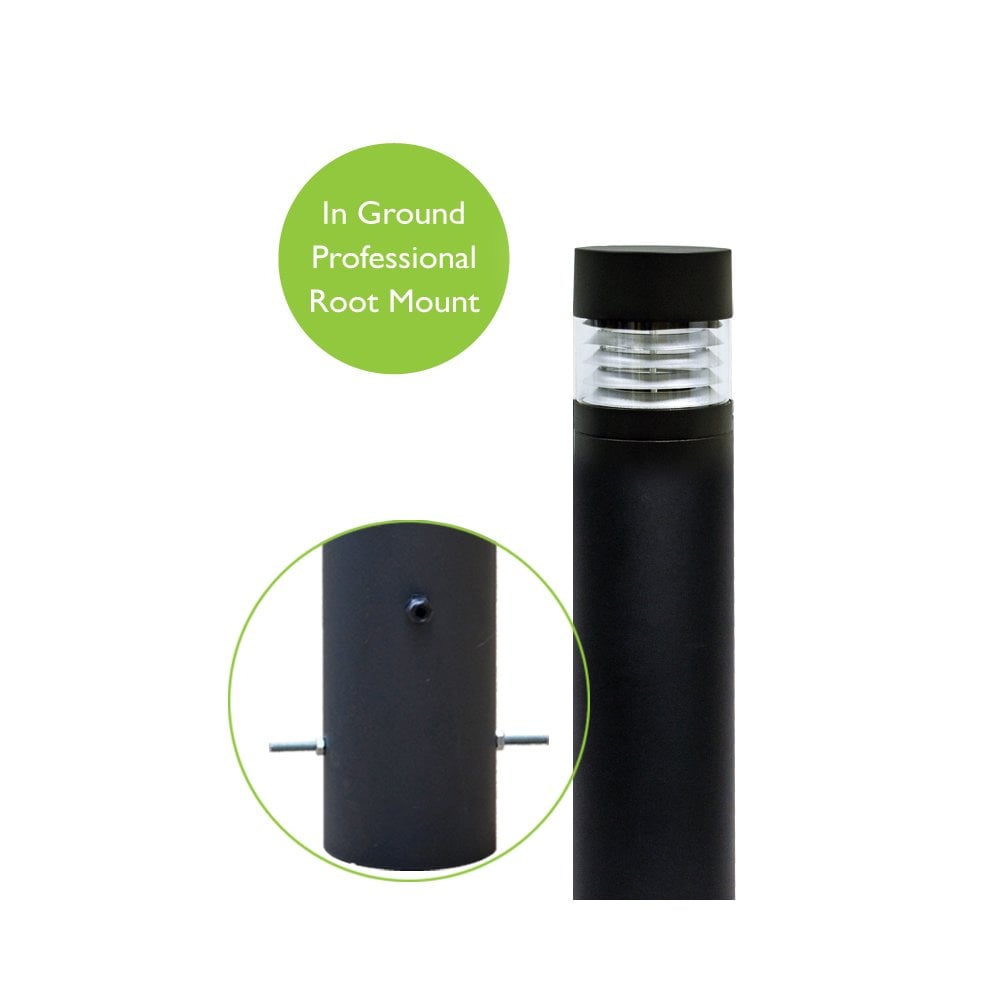 Lumena Lighthouse Flat Bollard Light - Black - Mains