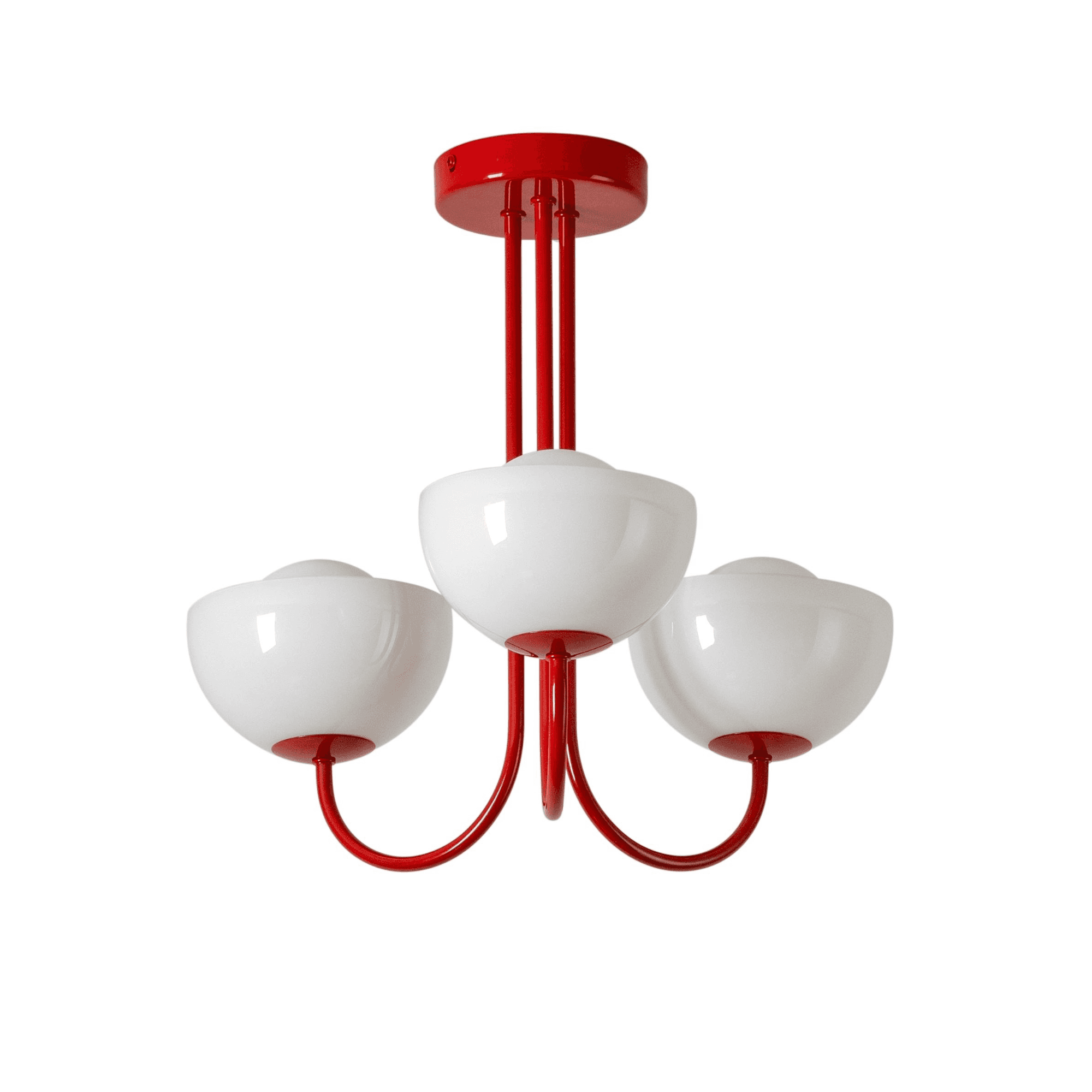 houseof. Dome 3 Light Ceiling Pendant - Jam Red