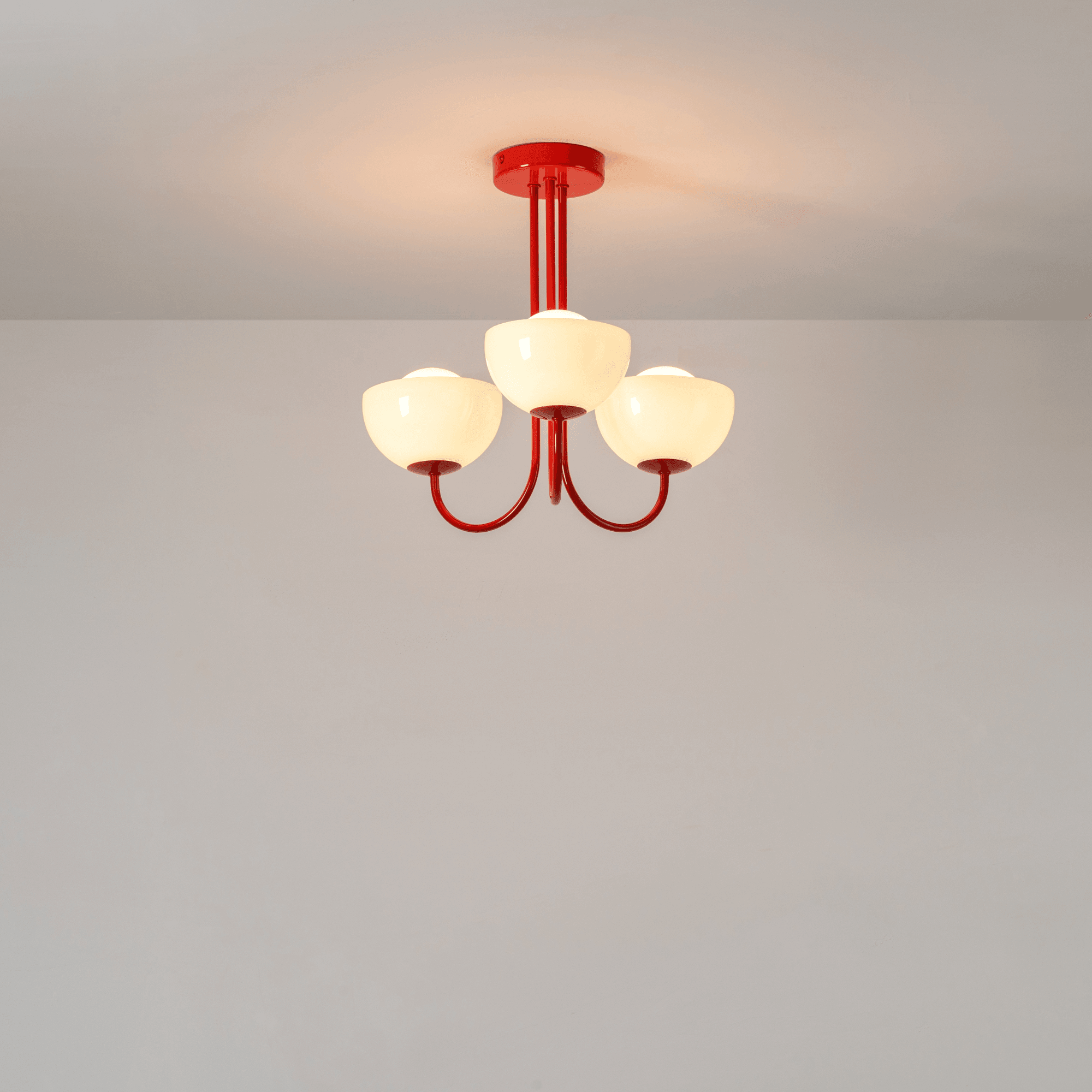 houseof. Dome 3 Light Ceiling Pendant - Jam Red