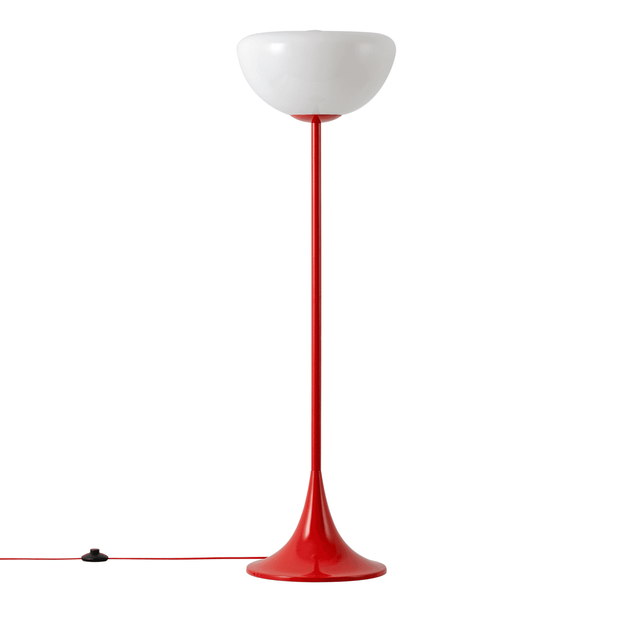 houseof. Glass Bowl Floor Lamp - Jam Red
