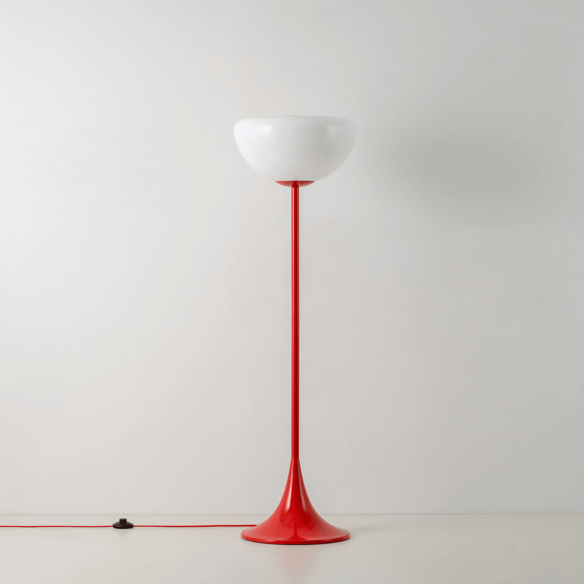 houseof. Glass Bowl Floor Lamp - Jam Red