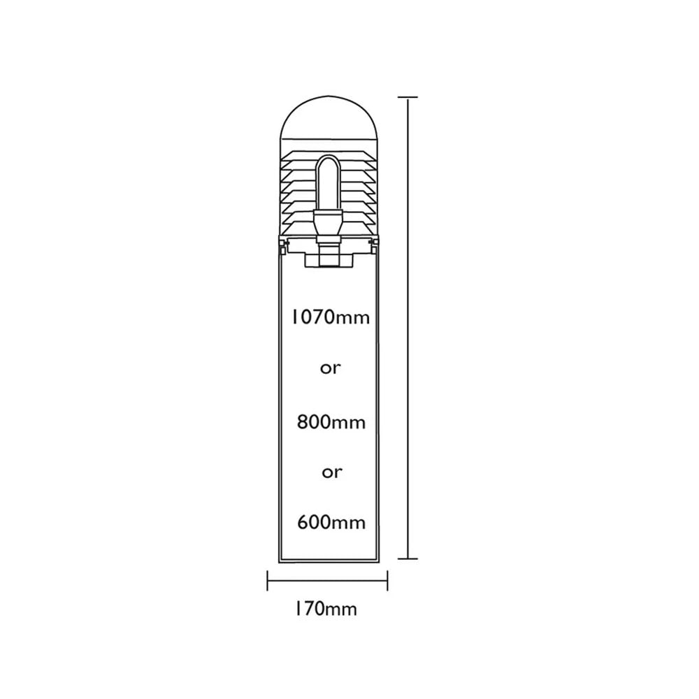 Lumena LEDifice Flat Bollard Light - Black - Mains