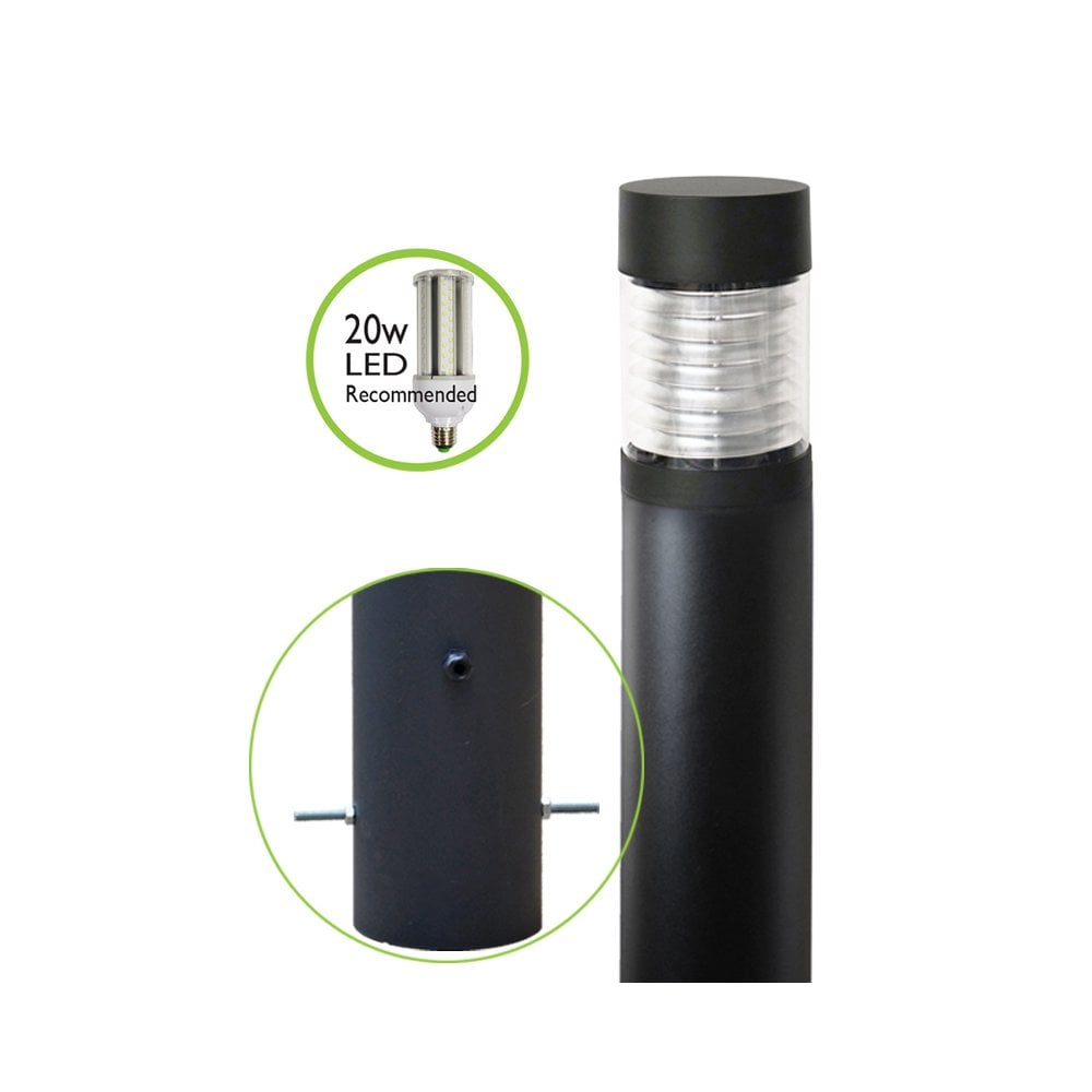 Lumena LEDifice Flat Bollard Light - Black - Mains