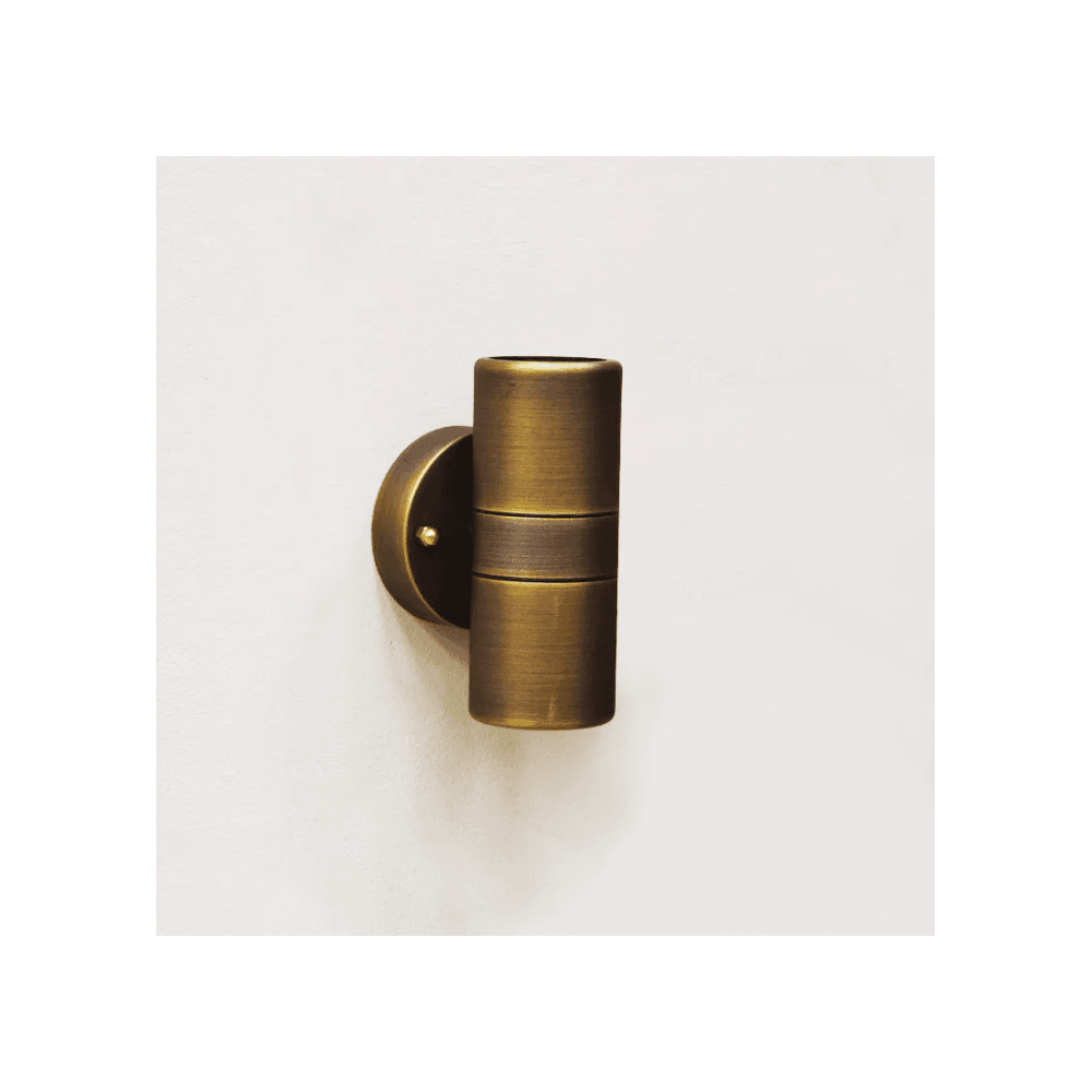 Lumena Hilospot 240v Outdoor Twin Spotlight - Solid Brass Rustic Bronze - Mains