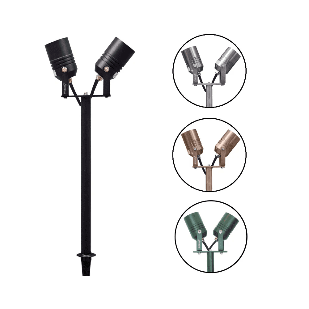 Lumena AlvaLED  Adjustable Twin GU10 Spike Light - Mains