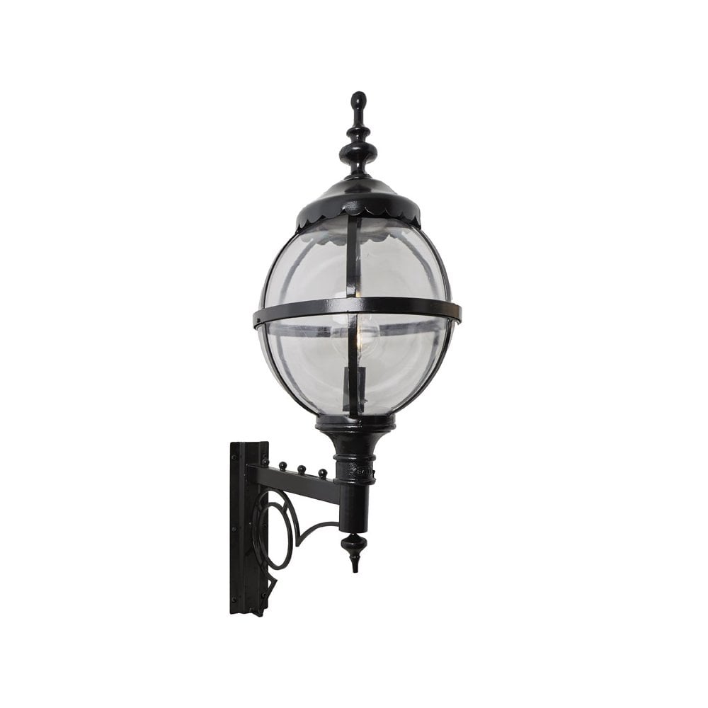 Harte Victorian Style Large 1.47m Globe Wall Light With Decorative Arm - Steel