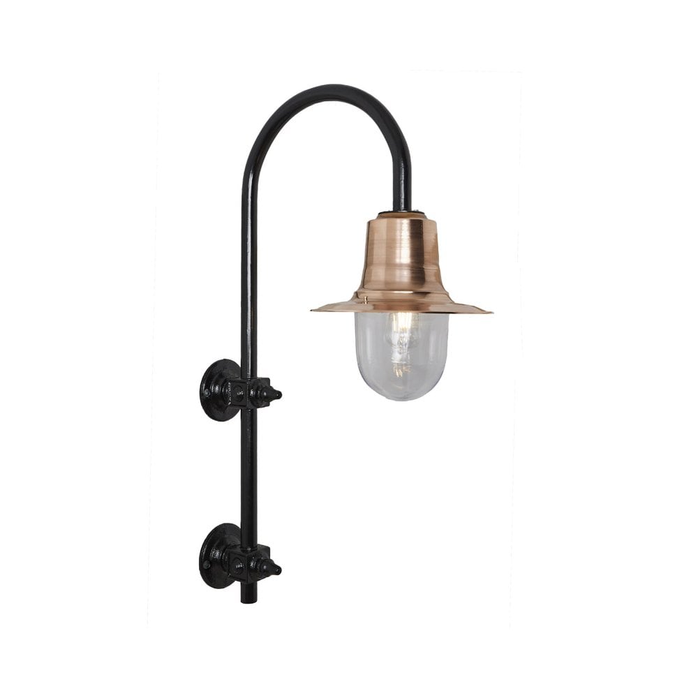 Harte Vintage Tear Drop 0.46m Wall Light - Galvanised Steel & Copper Head