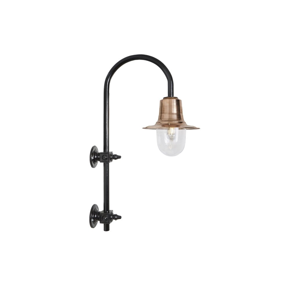 Harte Vintage Tear Drop 0.46m Wall Light - Galvanised Steel & Copper Head