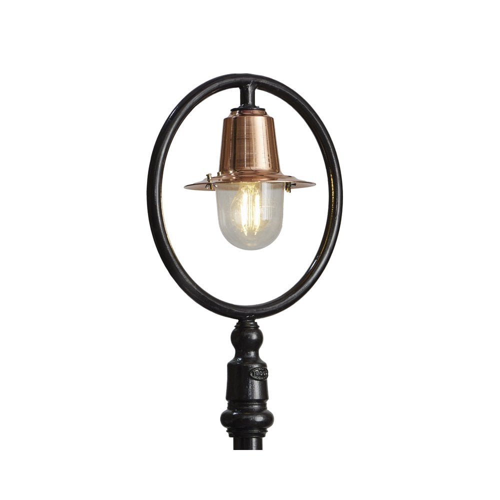 Harte Classic Railway Style 1.49m Lamp Post - Cast Iron, Steel & Copper Head