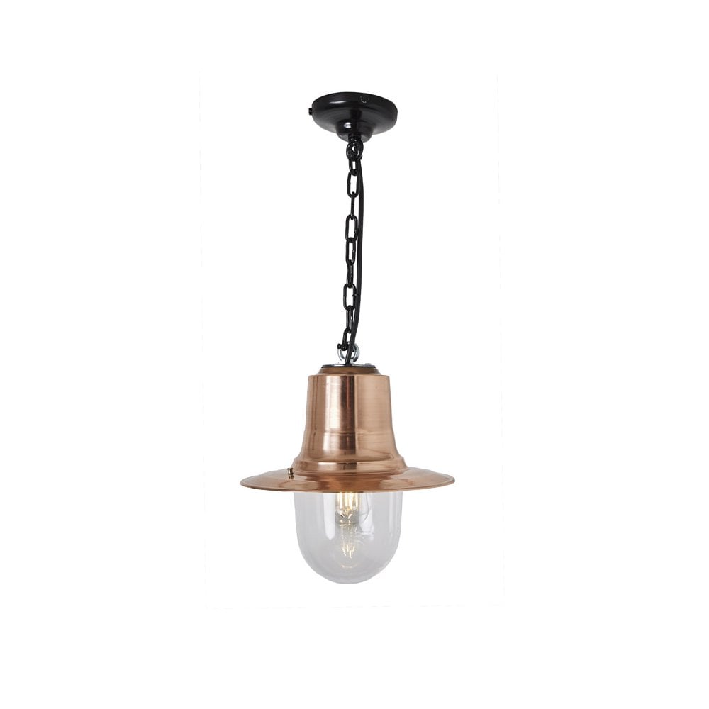Harte Copper Railway Style 0.33m Hanging Light With Chain - Copper & Galvanised Steel