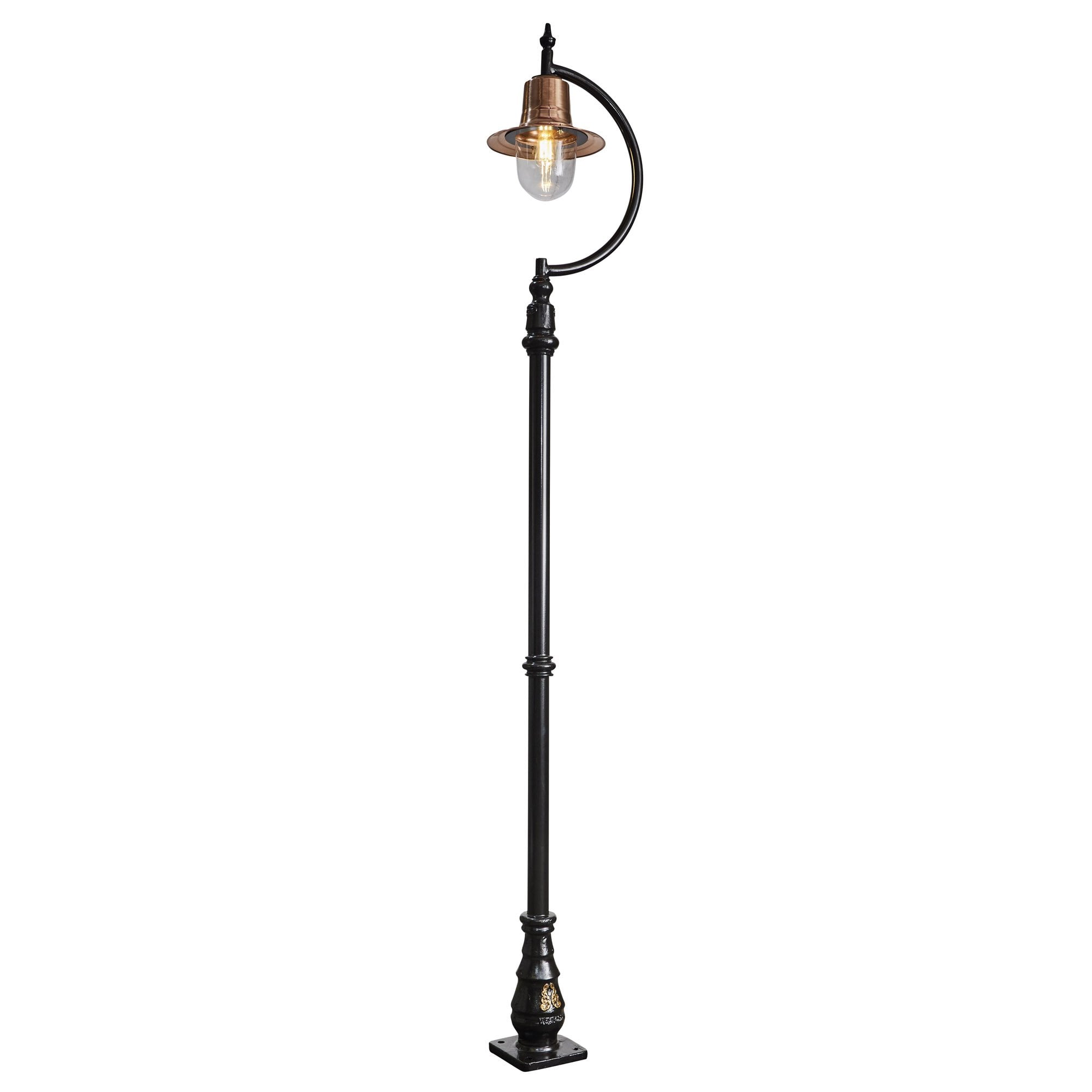 Harte Vintage Tear Drop 2.8m Lamp Post - Cast Iron, Steel & Copper Head