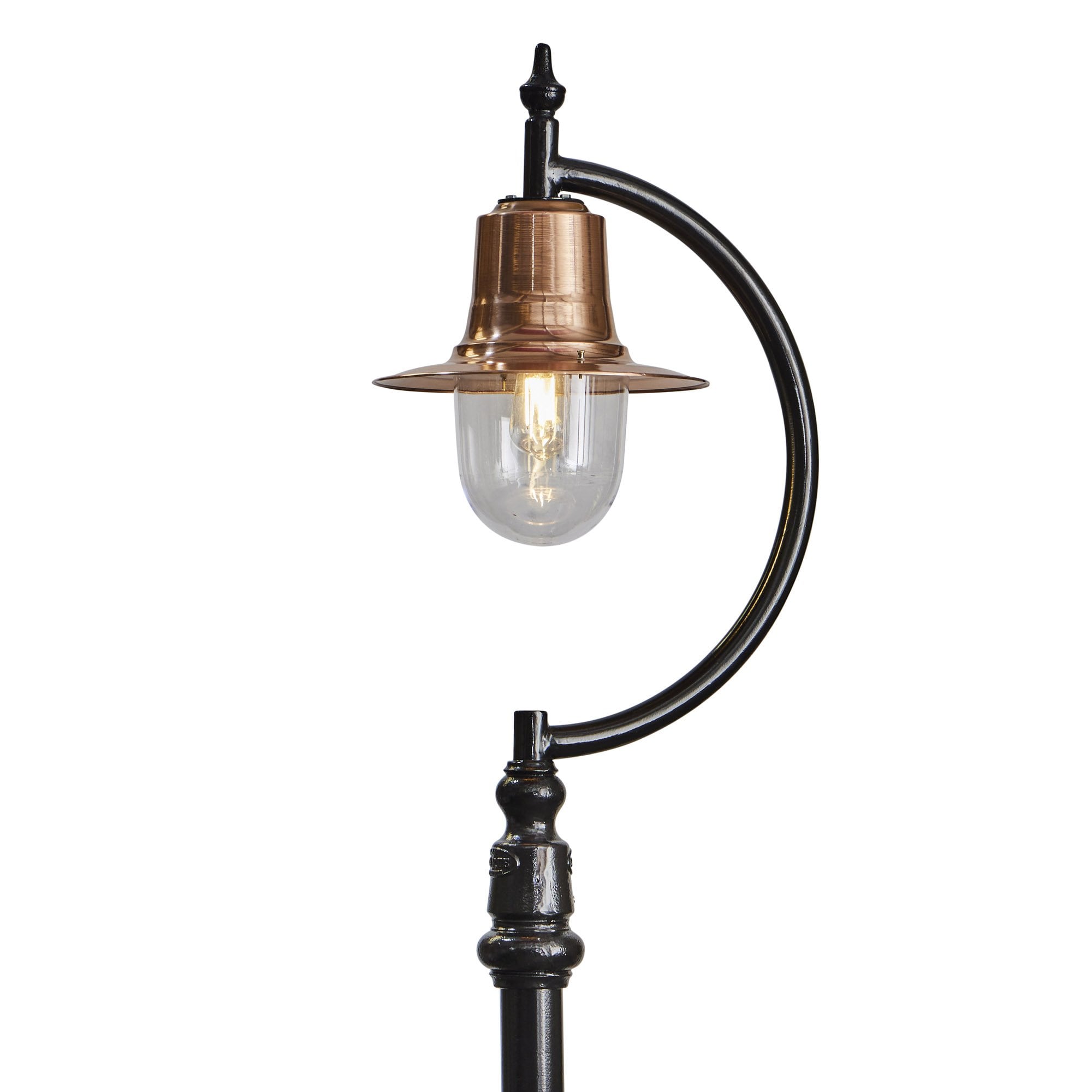 Harte Vintage Tear Drop 2.5m Lamp Post - Cast Iron, Steel & Copper Head