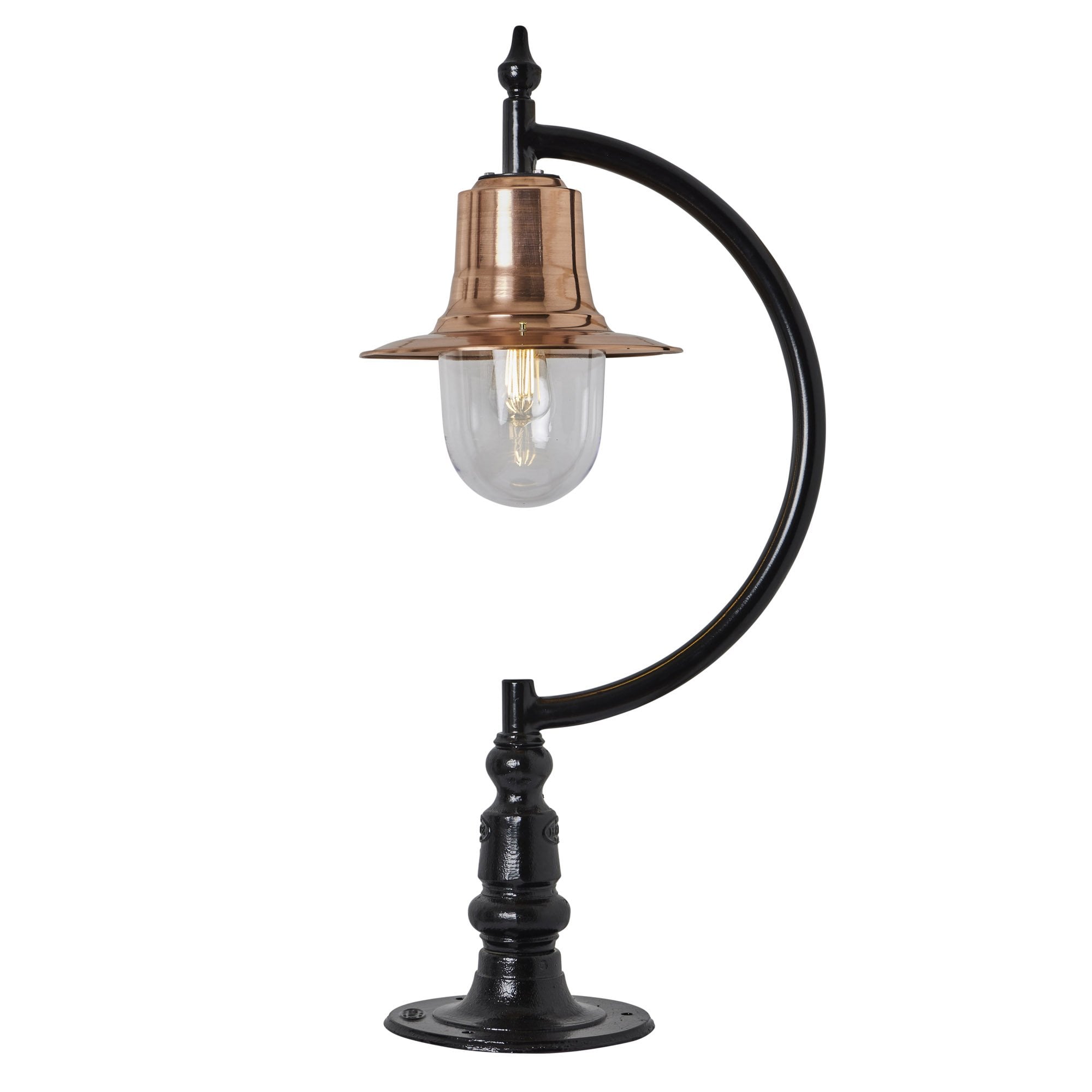 Harte Vintage Tear Drop 0.98m Pier Light For Flat Piers - Cast Iron, Steel & Copper Head