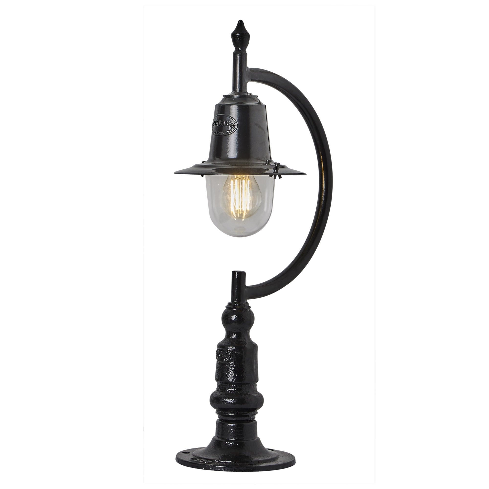 Harte Vintage Tear Drop 0.64m Pier Light For Flat Piers - Cast Iron & Steel