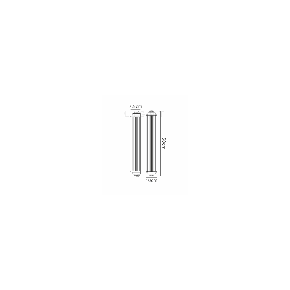 Fabula Wedgewood 2 Light Glass Rod E14 IP44 - Antique Brass & Clear Glass