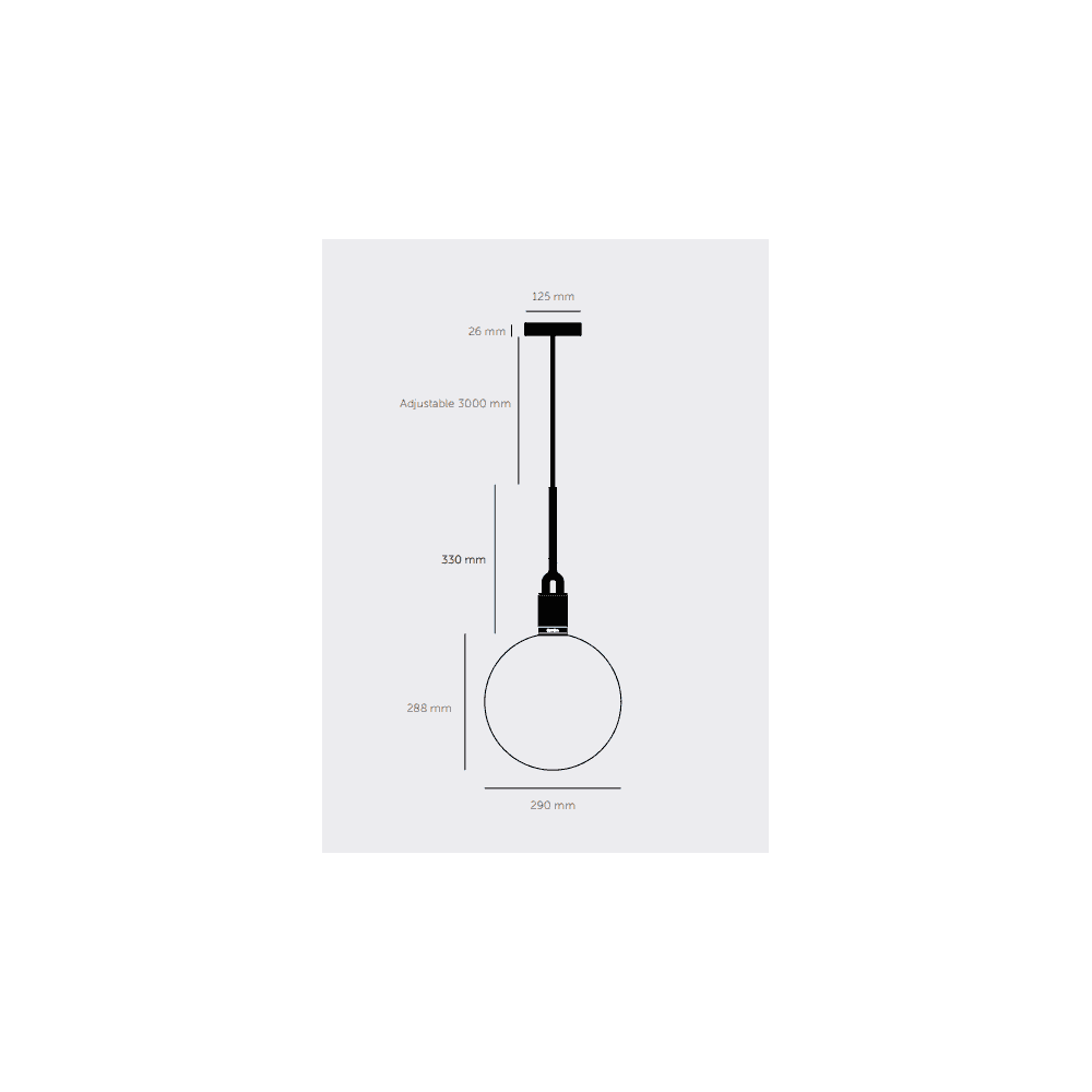 Buster + Punch Forked Globe Opal Pendant - Large
