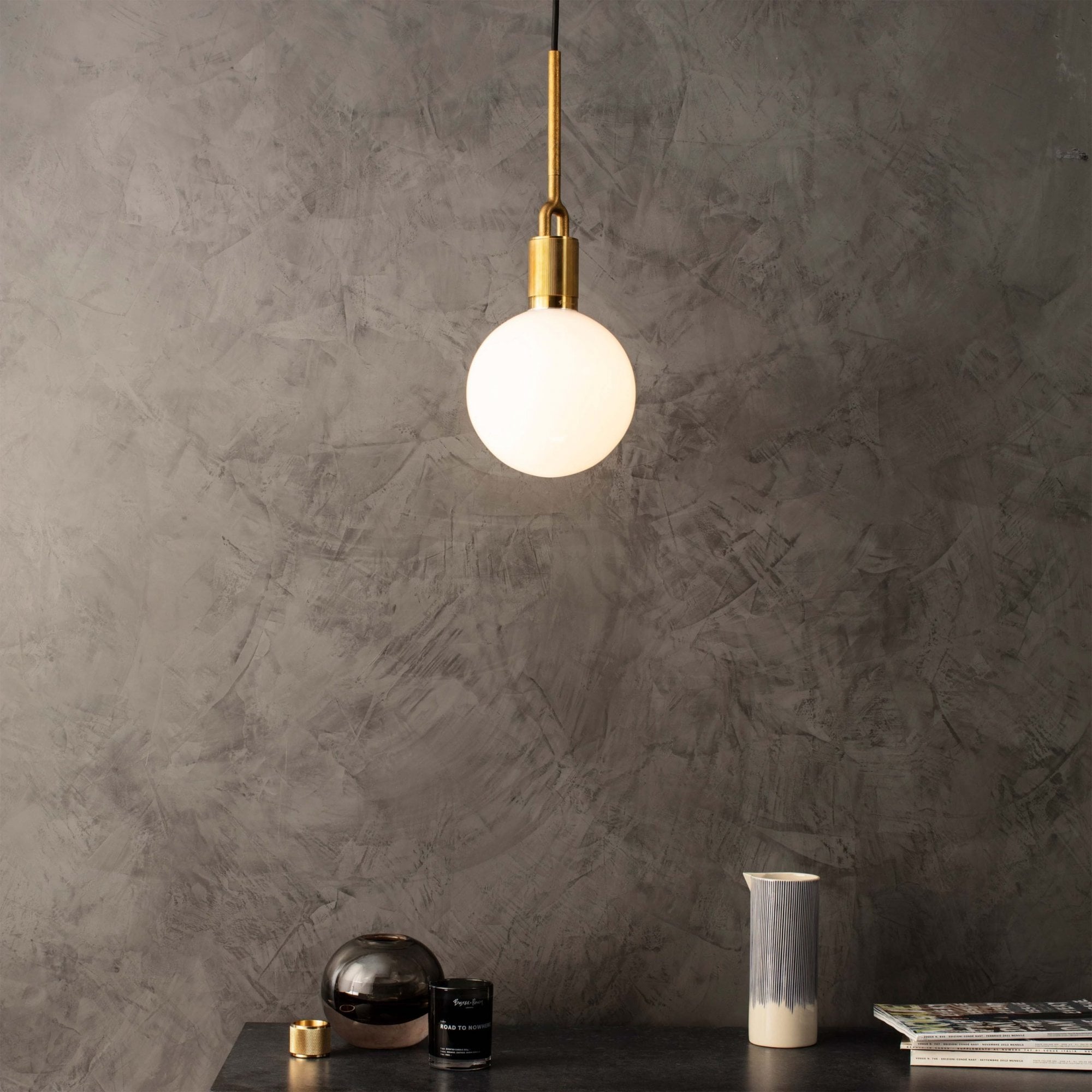 Buster + Punch Forked Globe Opal Pendant - Medium