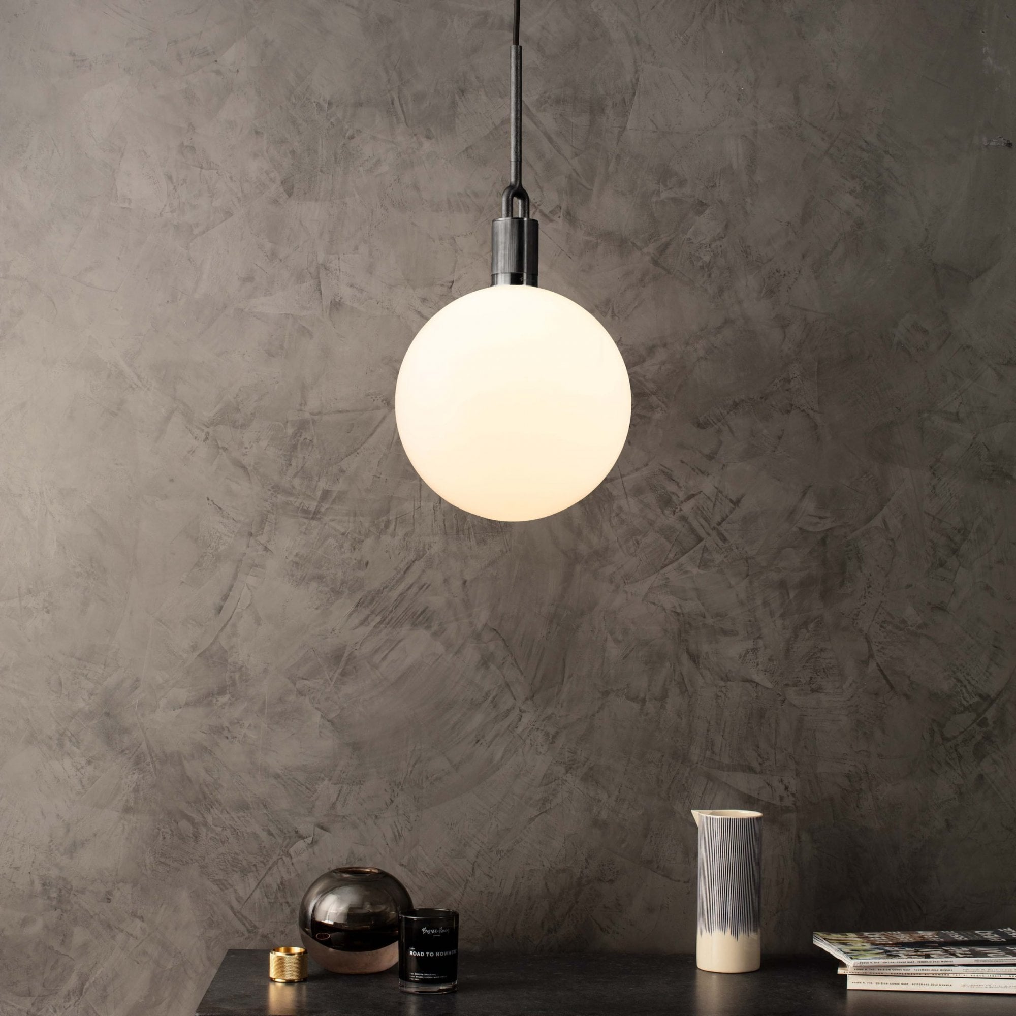 Buster + Punch Forked Globe Opal Pendant - Medium