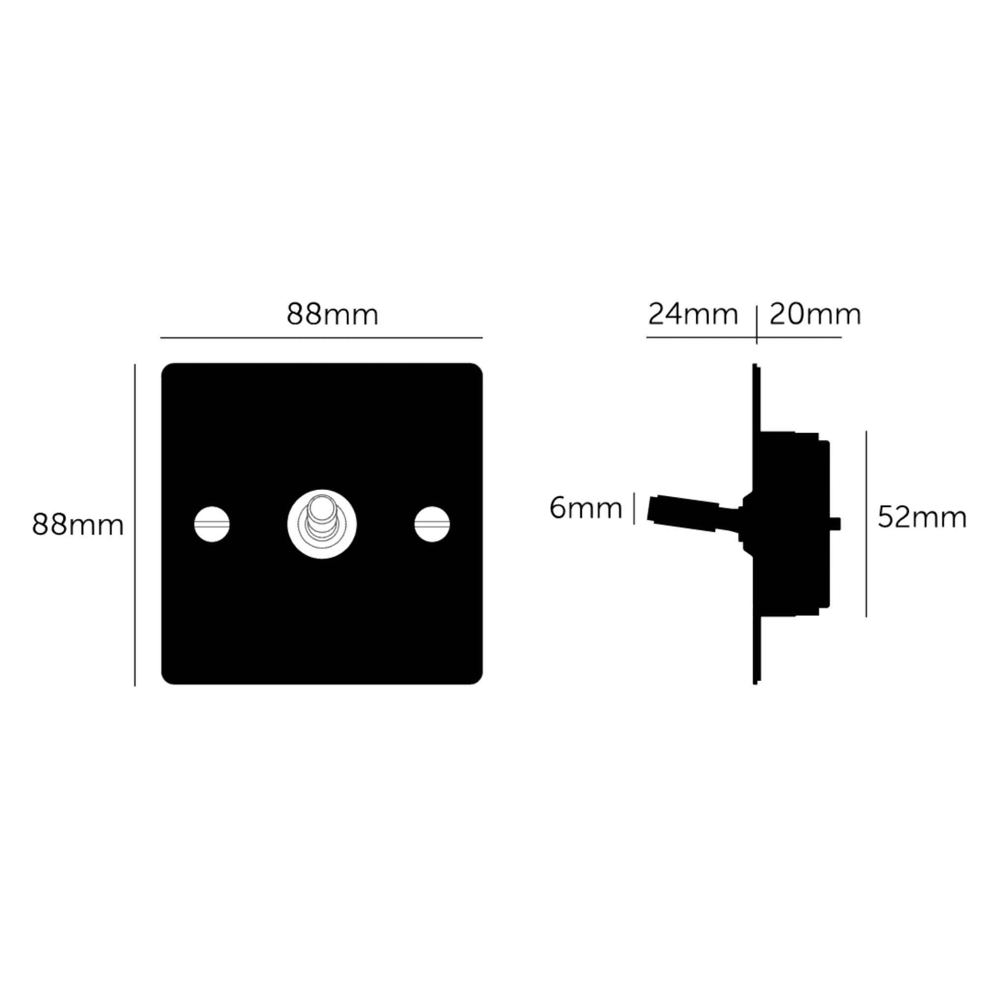 Buster + Punch 1G Toggle Light Switch - Steel Back Plate & Cross Knurl Pattern