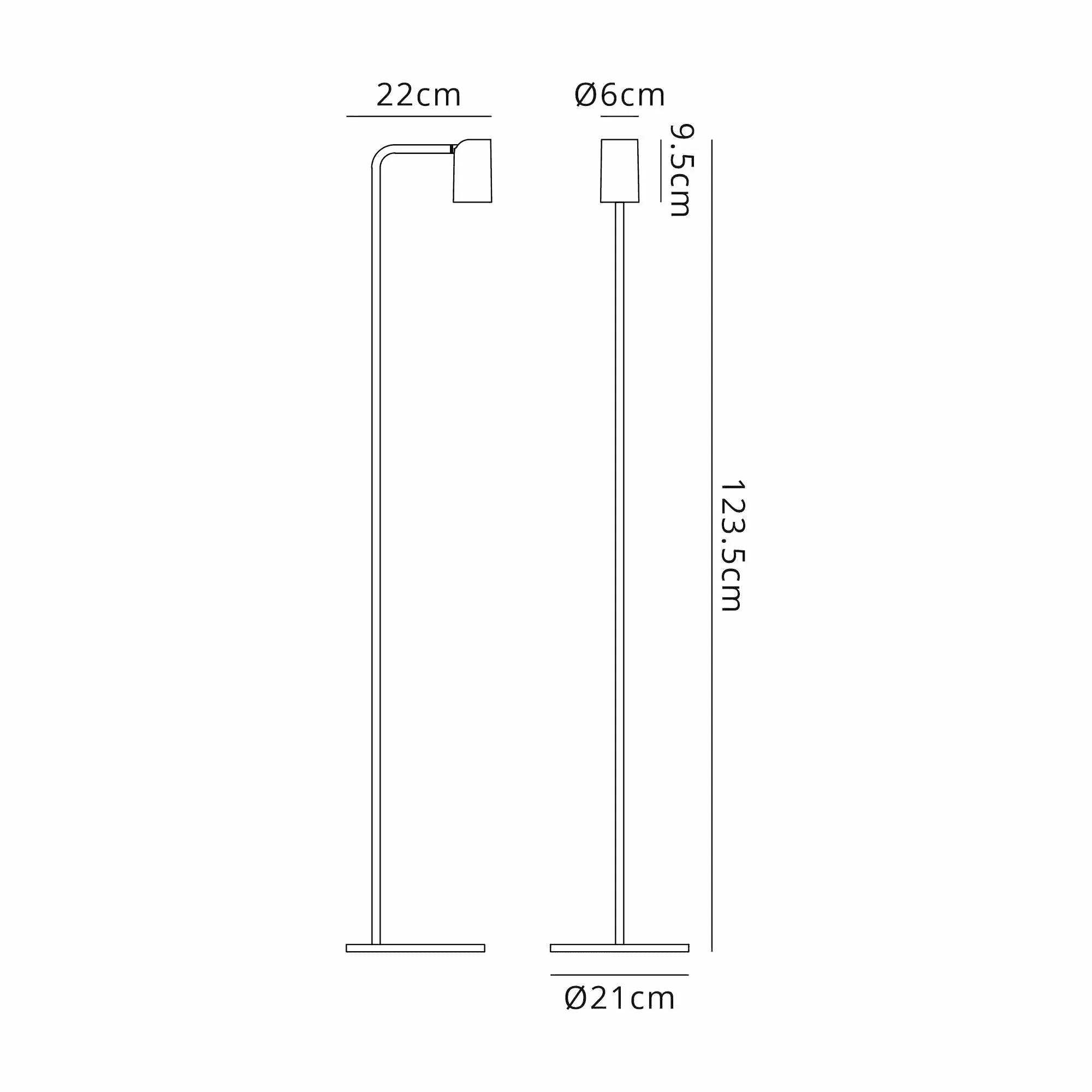 Mantra Sal Single Floor Lamp - Satin Gold & Matt Black