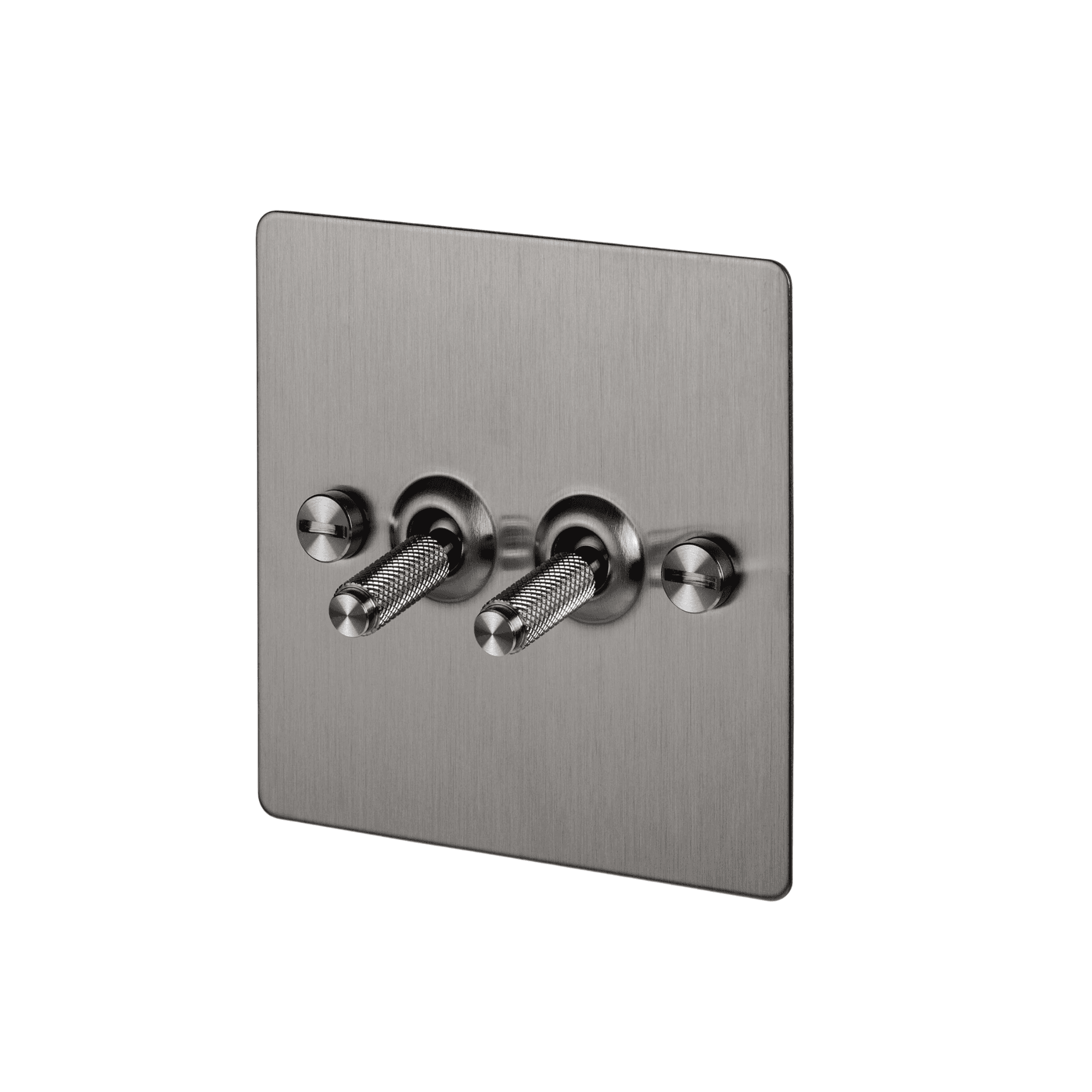 Buster + Punch 2G Toggle Light Switch - Steel Back Plate & Cross Knurl Pattern