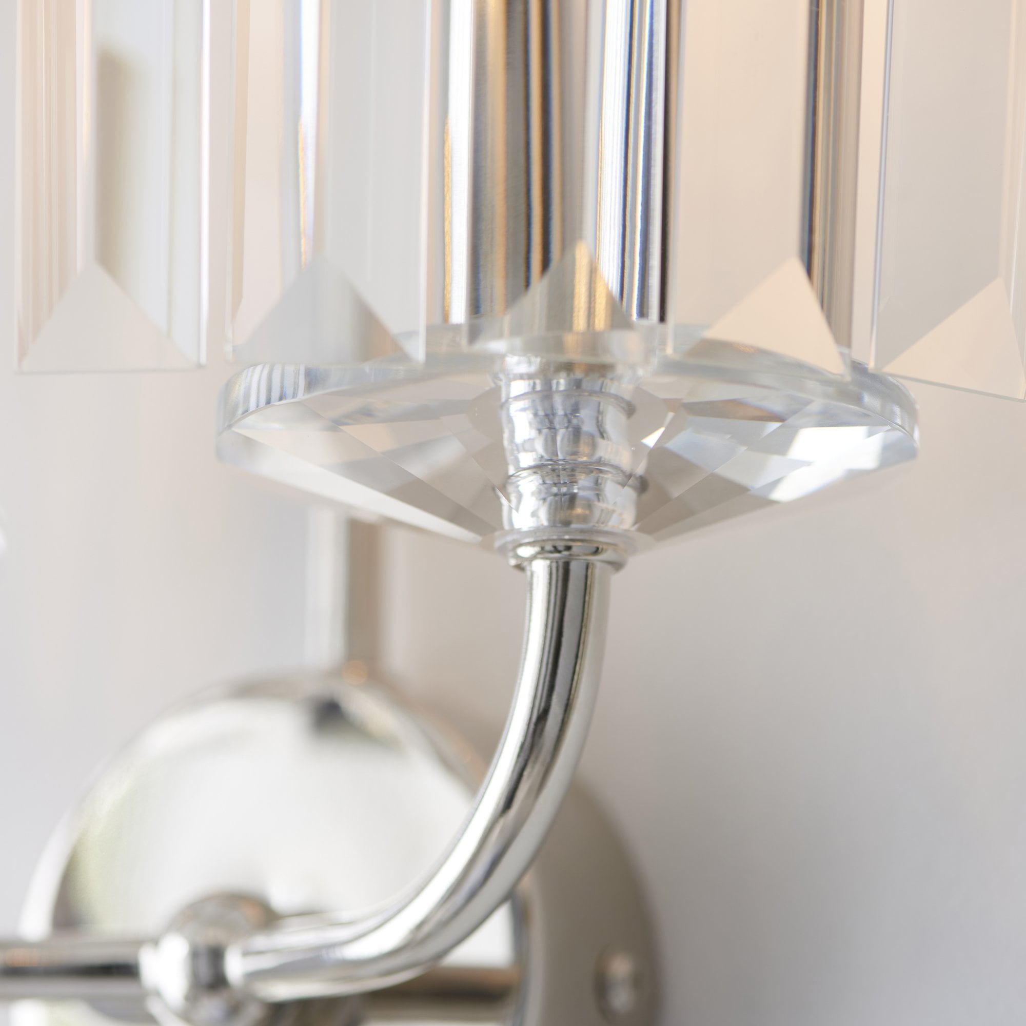 Utopia Martini 2 Light Wall Light - Bright Nickel & Clear Cut Glass