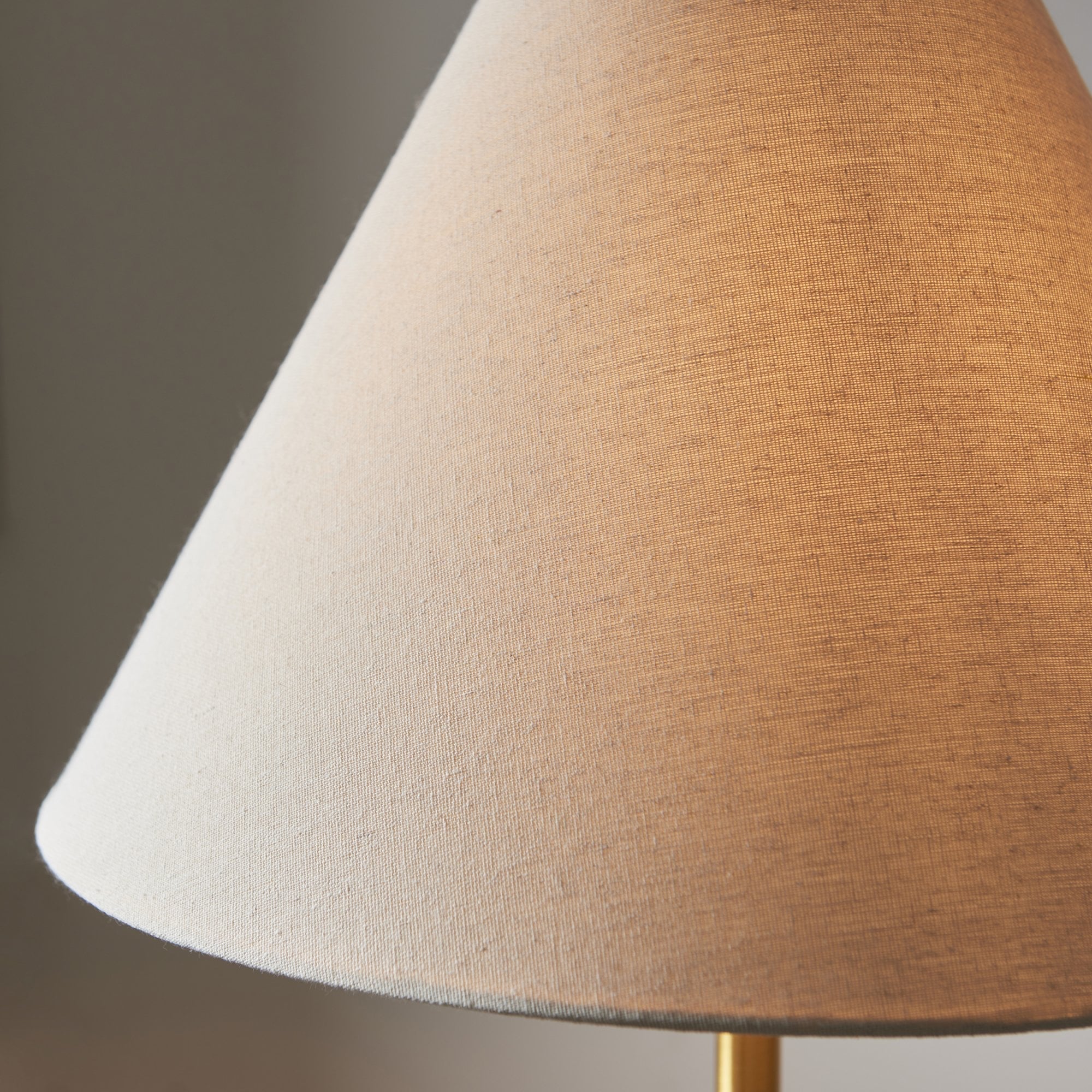 Utopia Pinnacle White Marble Single Floor Lamp - Brushed Aged Brass & Natural Tapered Shade