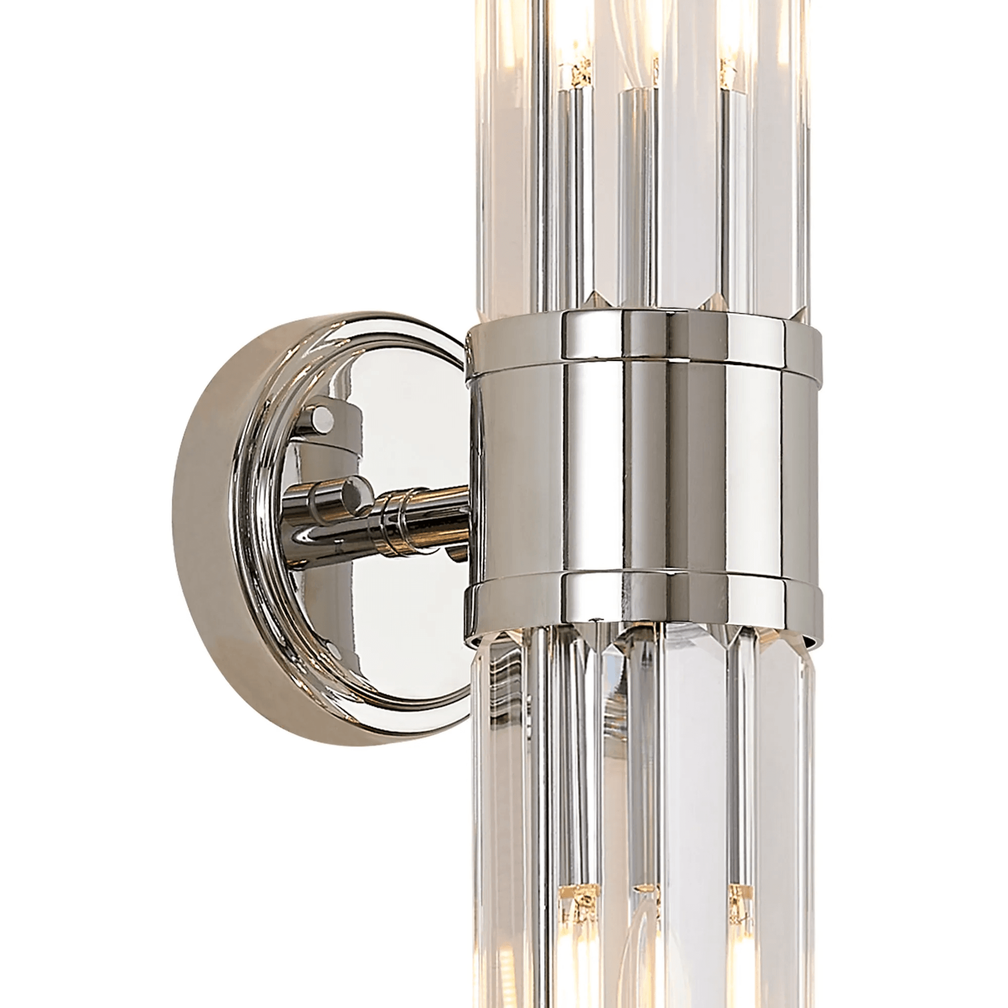 Fabula Ives 2 Light Crystal Rod Up & Down Light IP44 - Polished Chrome & Clear Crystal