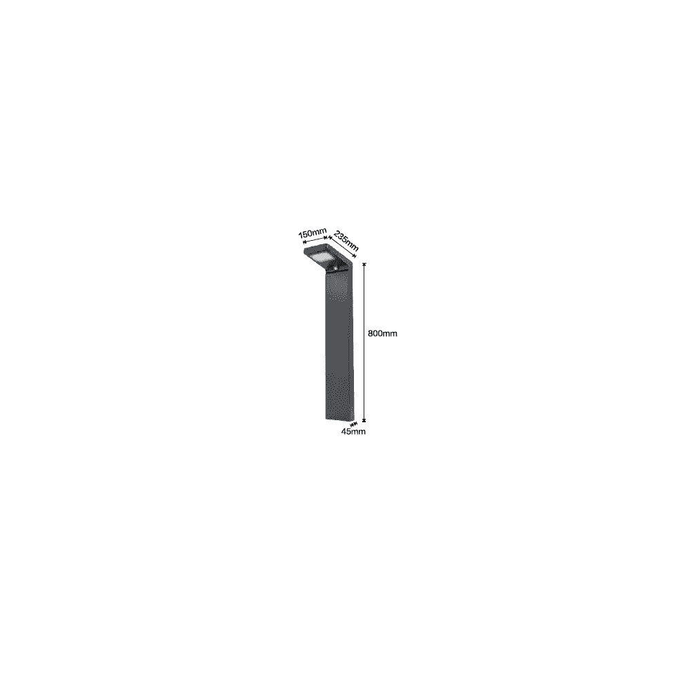 Lumena Cresta PIR Solar LED Path Light 0.8m