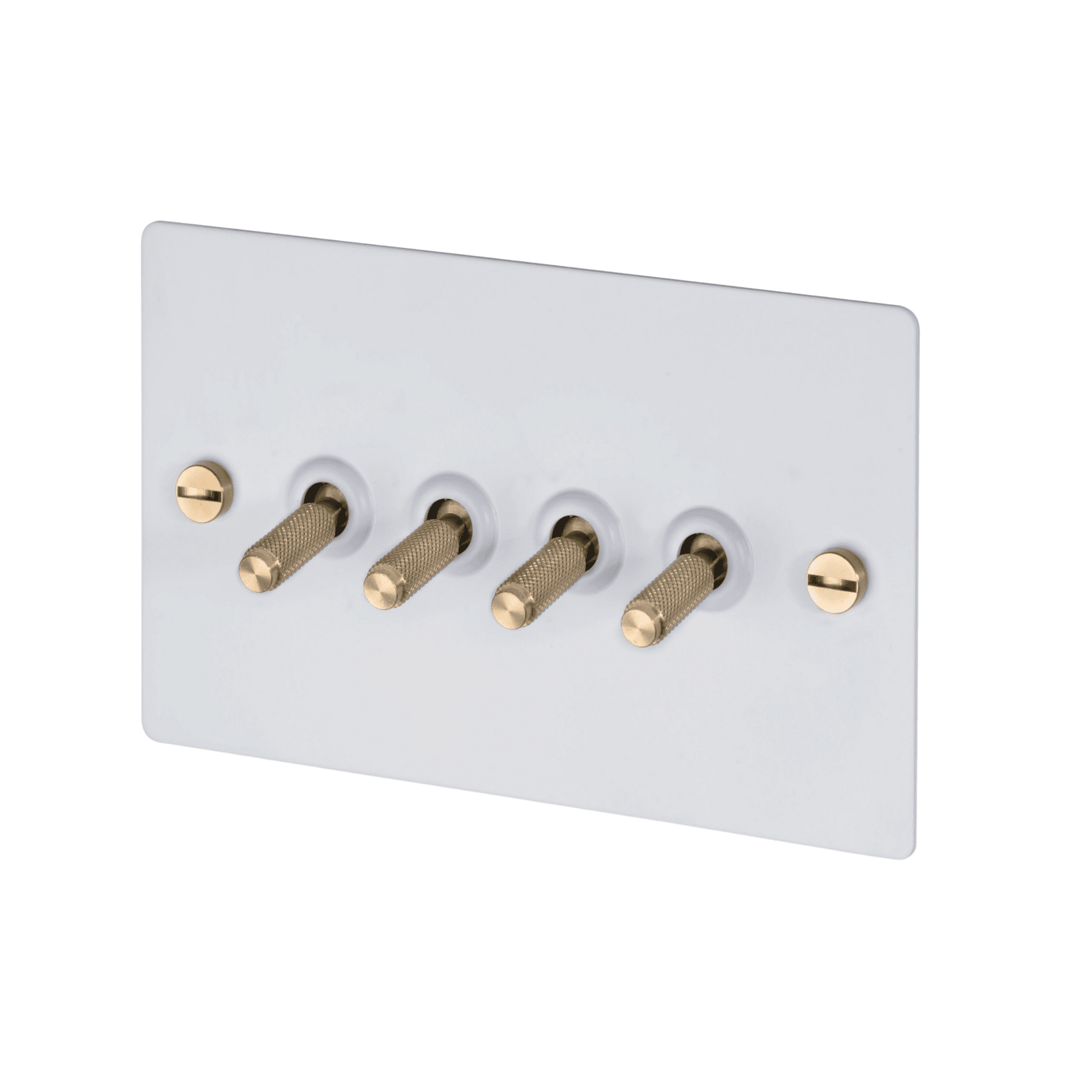 Buster + Punch 4G Toggle Light Switch - White Back Plate & Cross Knurl Pattern
