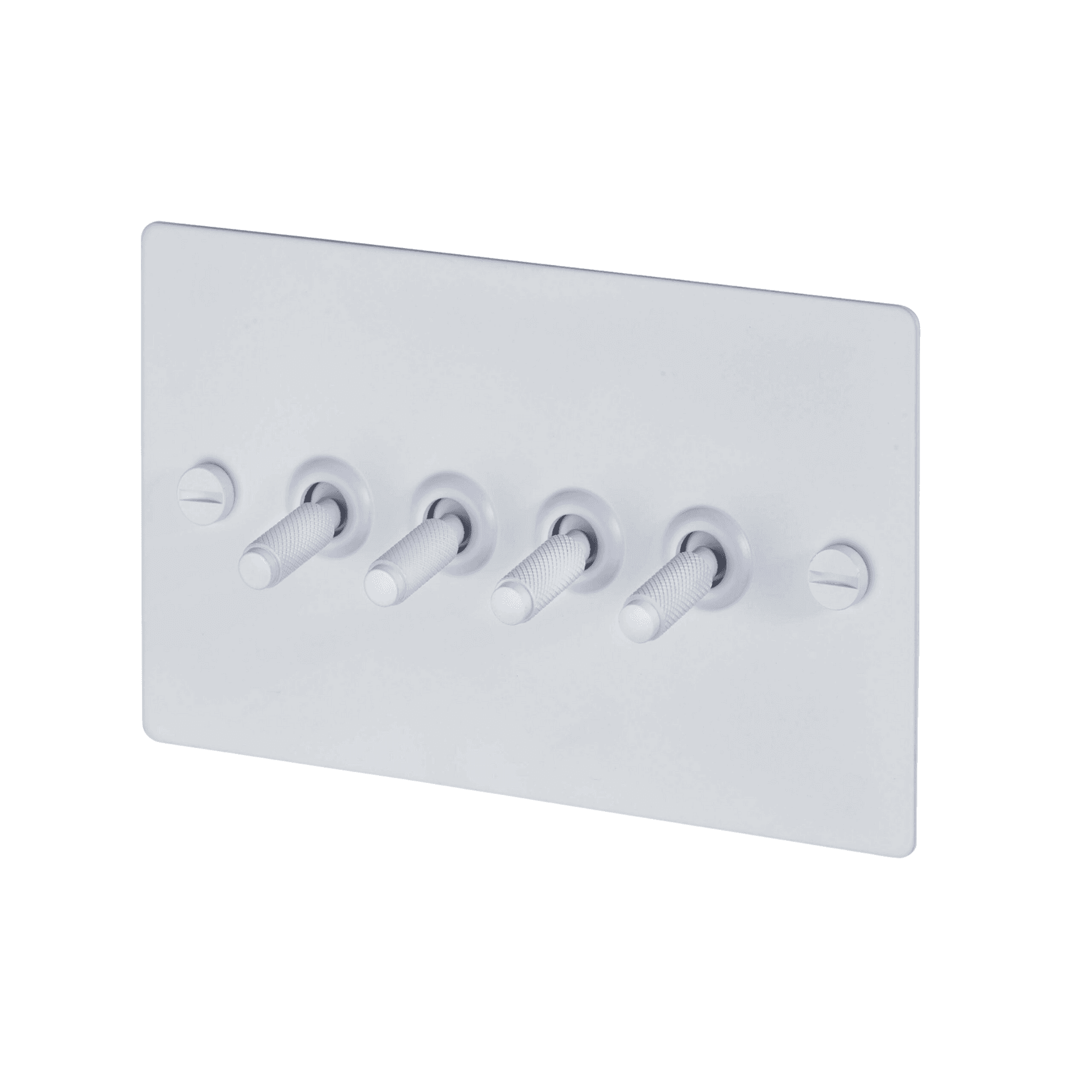 Buster + Punch 4G Toggle Light Switch - White Back Plate & Cross Knurl Pattern