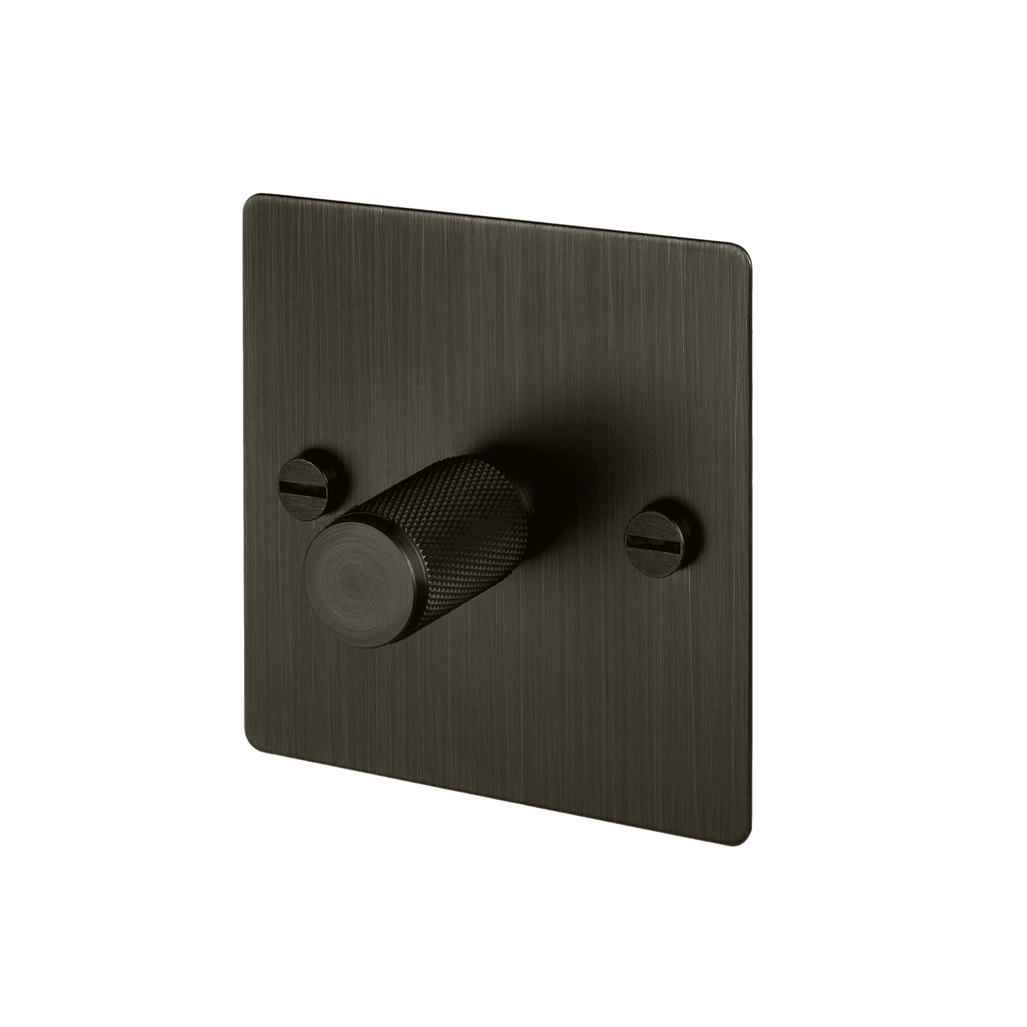 Buster + Punch 1G Dimmer Switch 120W - Smoked Bronze Back Plate & Cross Knurl Pattern