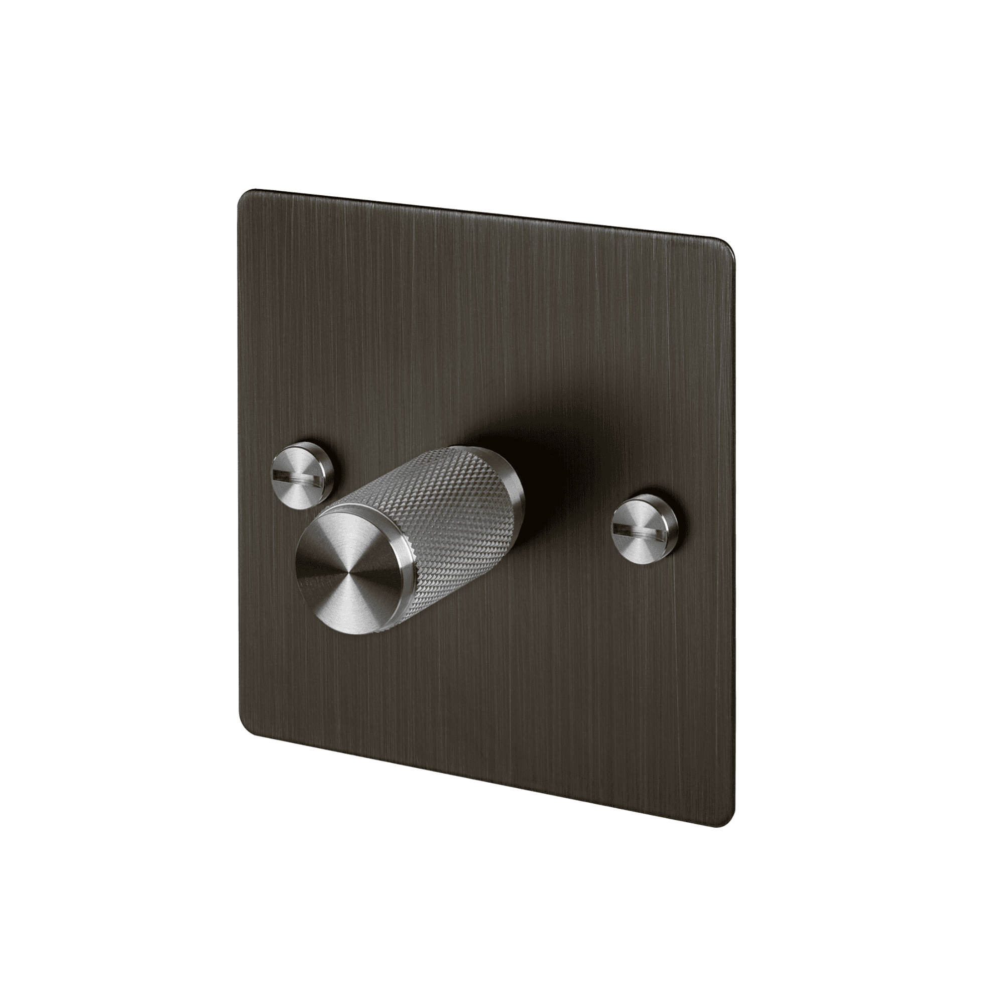 Buster + Punch 1G Dimmer Switch 120W - Smoked Bronze Back Plate & Cross Knurl Pattern